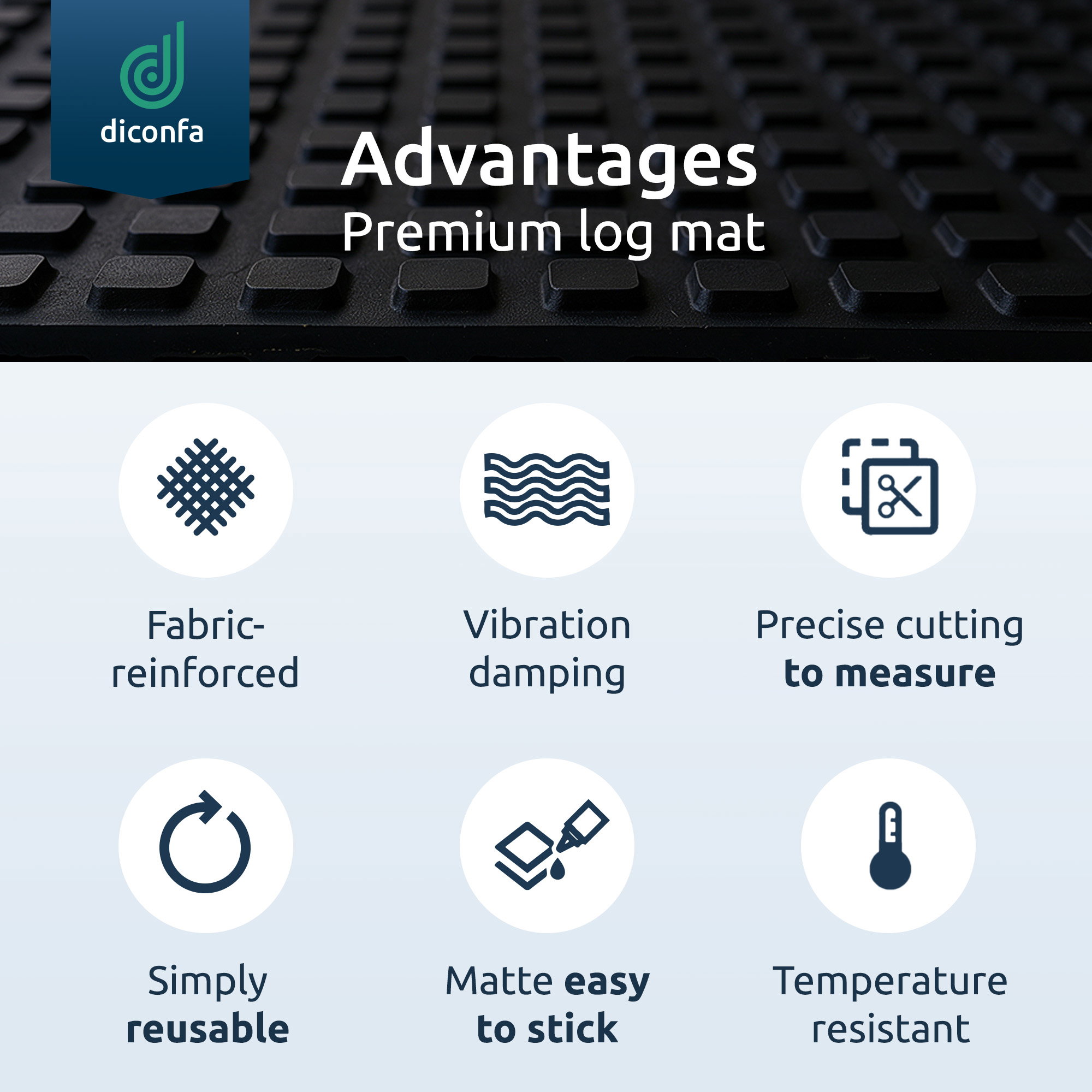 Block Rubber Mat 8 mm thick with fabric reinforcement