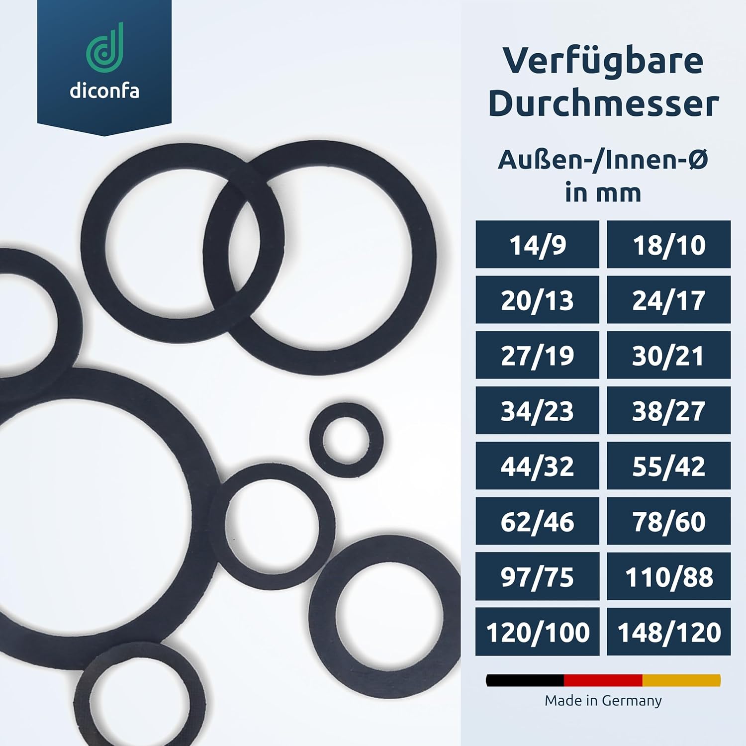 Joint plat en caoutchouc EPDM 3 mm DIN 2690 avec homologation pour eau potable