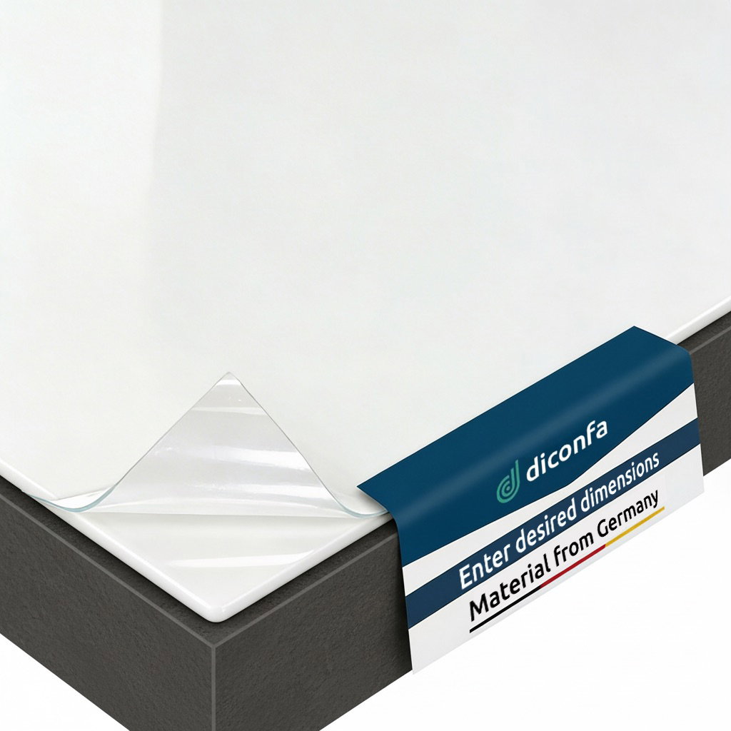 Satin Table Protector with 45° Beveled Edge Cut to Size