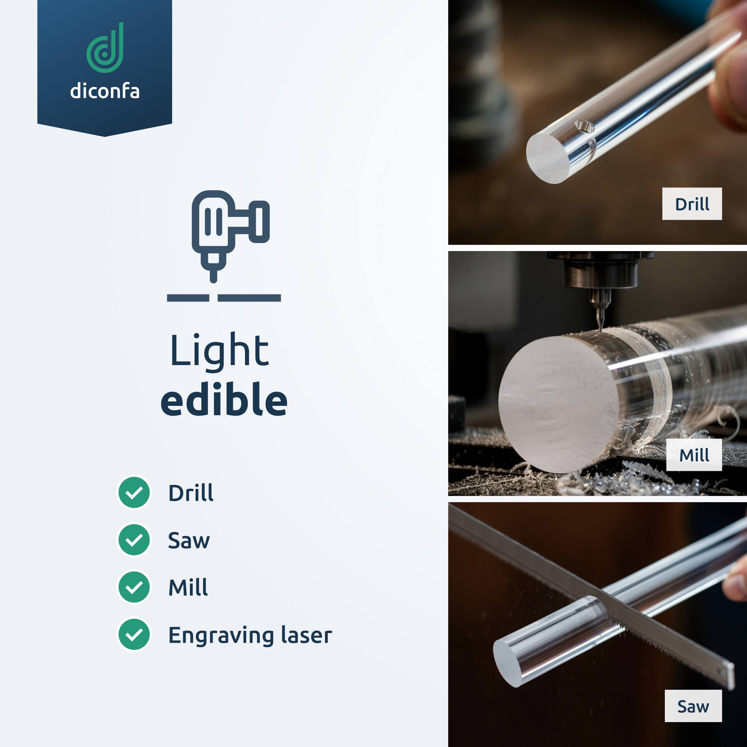 colorless Acrylic Round Rod - made to measure