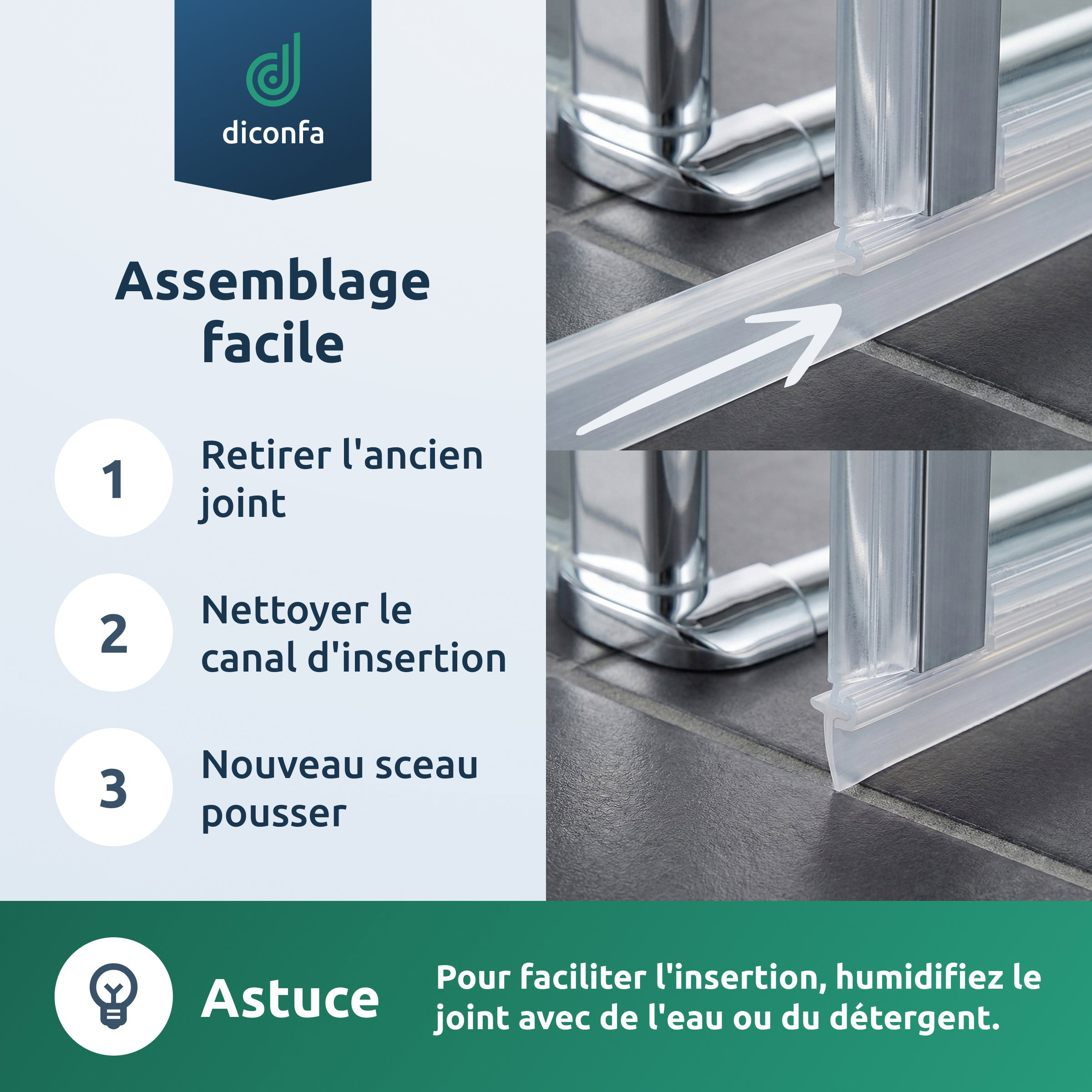 Joint d’insertion en PVC 6 mm de largeur