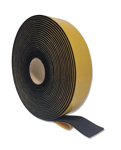 Nastro sigillante PROFILINE in gomma cellulare EPDM nera in rotolo con pellicola adesiva gialla
