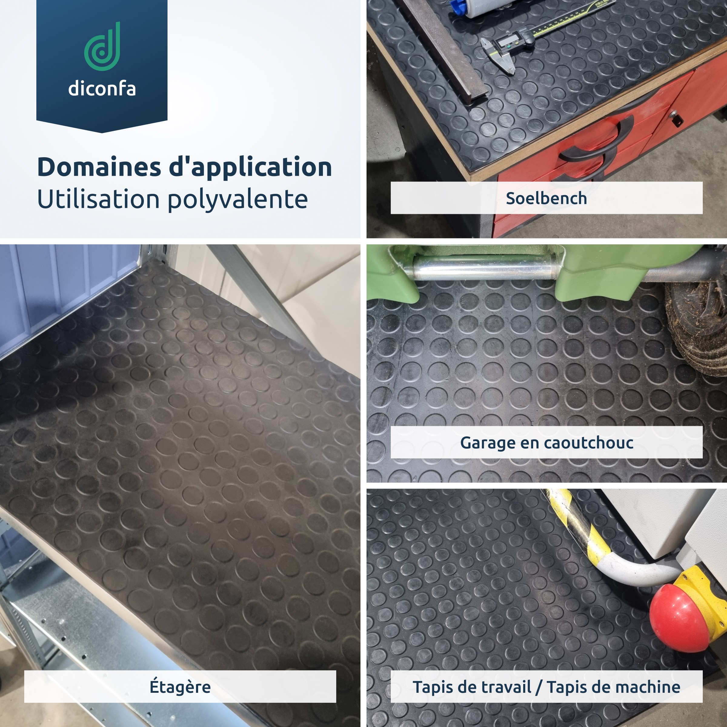 Tapis à picots diconfa Tapis en caoutchouc 3 mm d'épaisseur