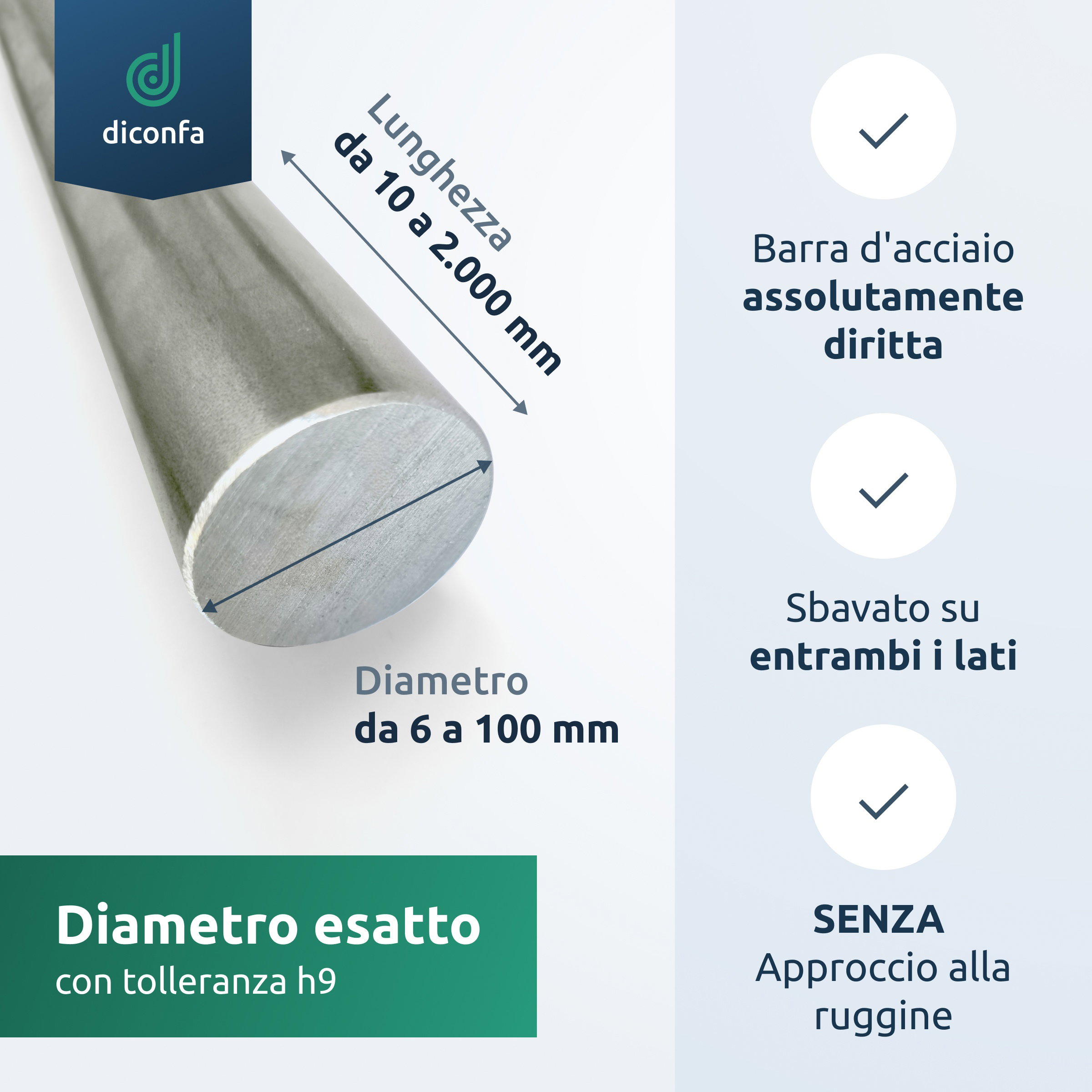 Acciaio tondo S355 J2+C su misura