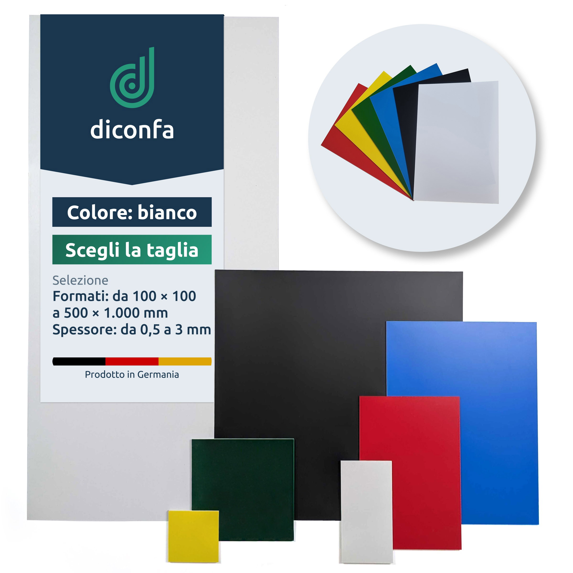 Lastra di plastica Polistirolo Bianco