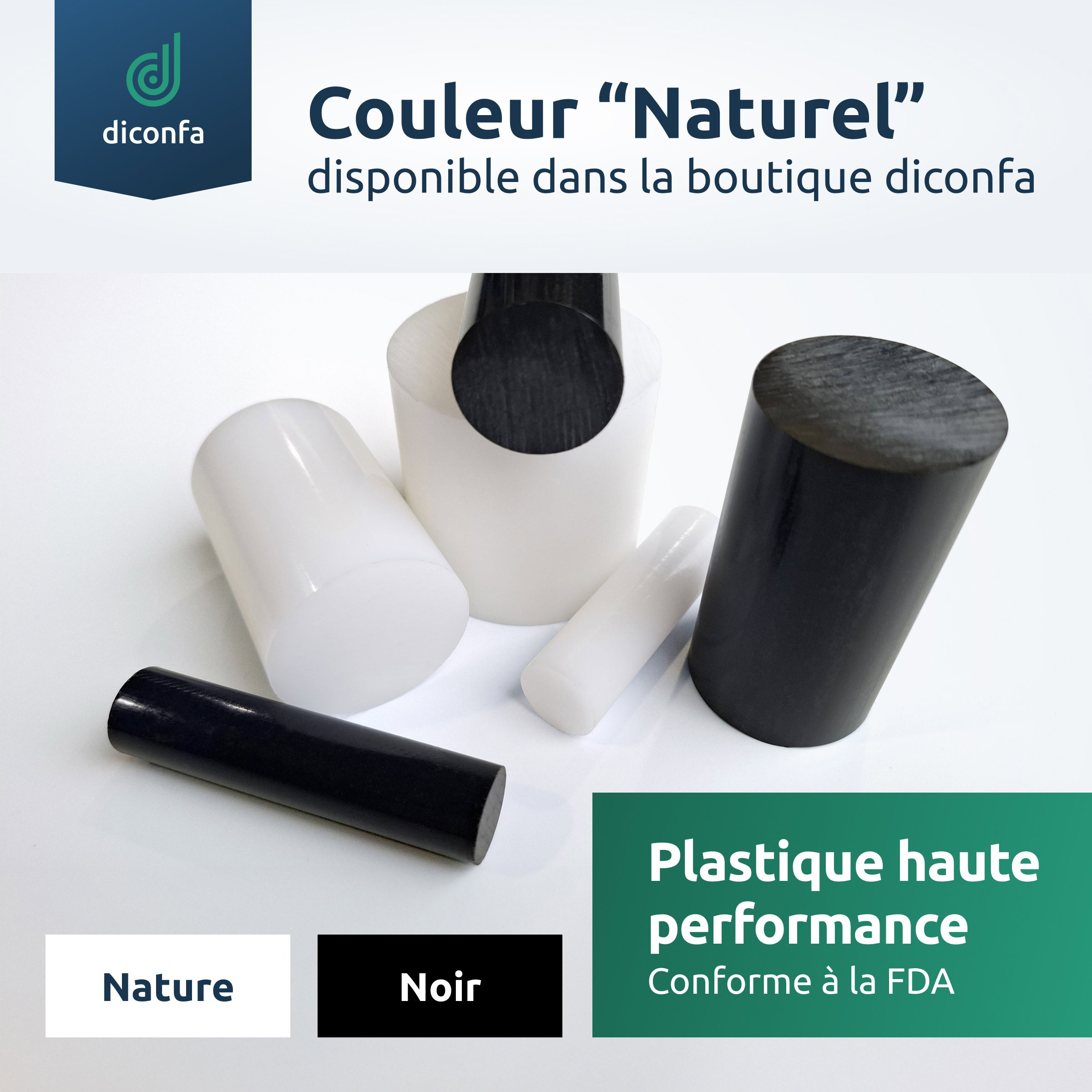 Barre ronde diconfa POM noire sur mesure