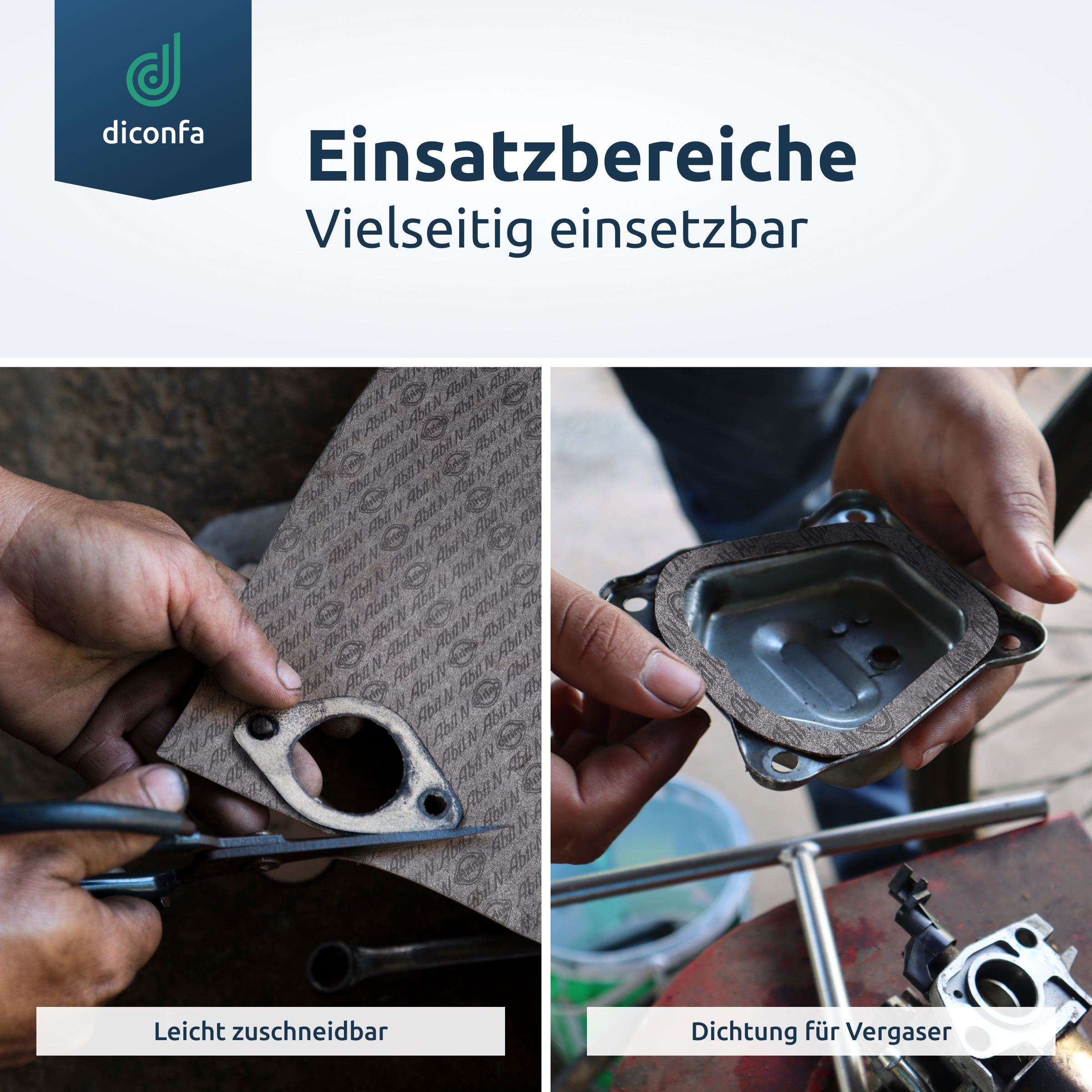 Leicht zuschneidbares Abil N Dichtungspapier zur Herstellung einer Vergaser Dichtung