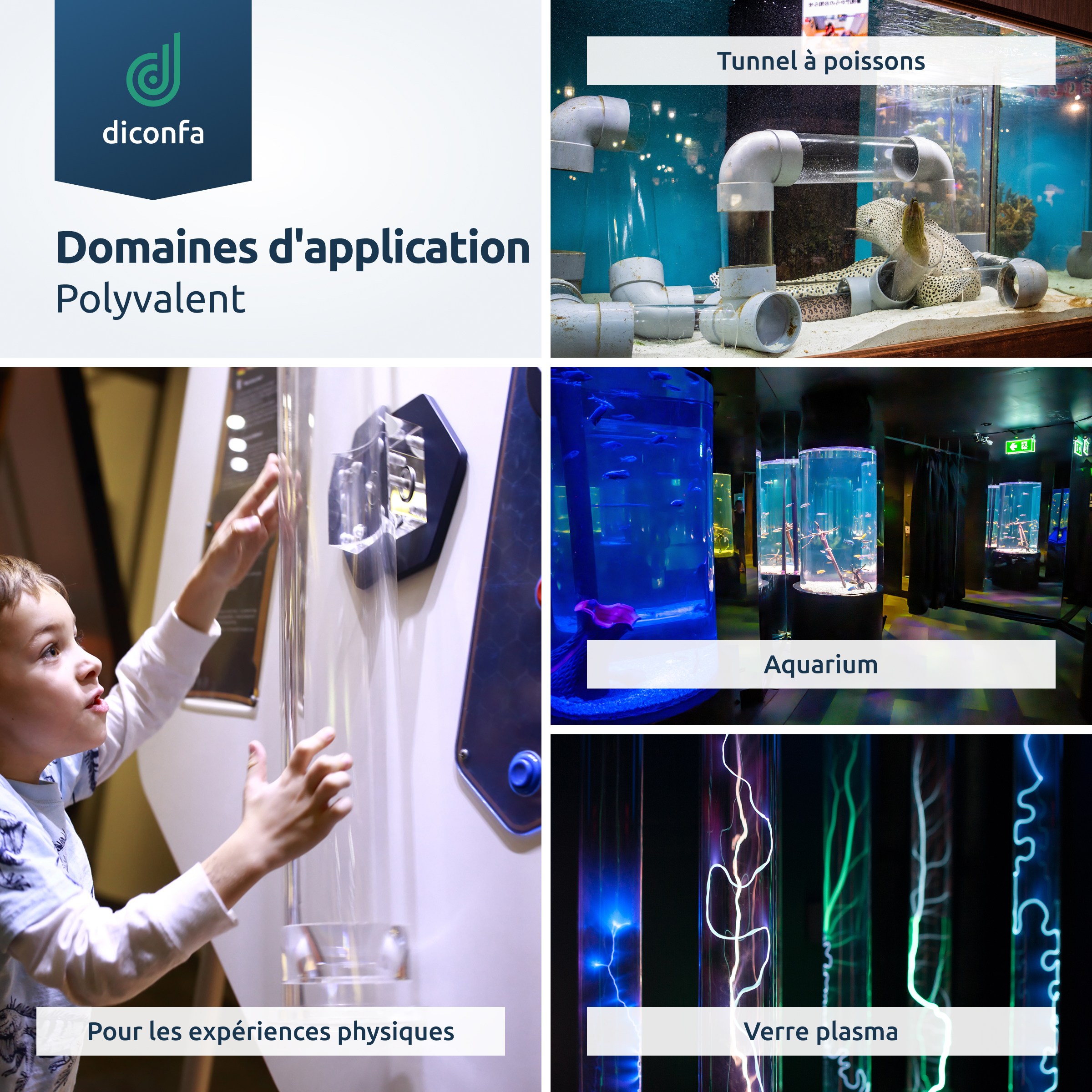 Tube en plastique acrylique diconfa transparent sur mesure