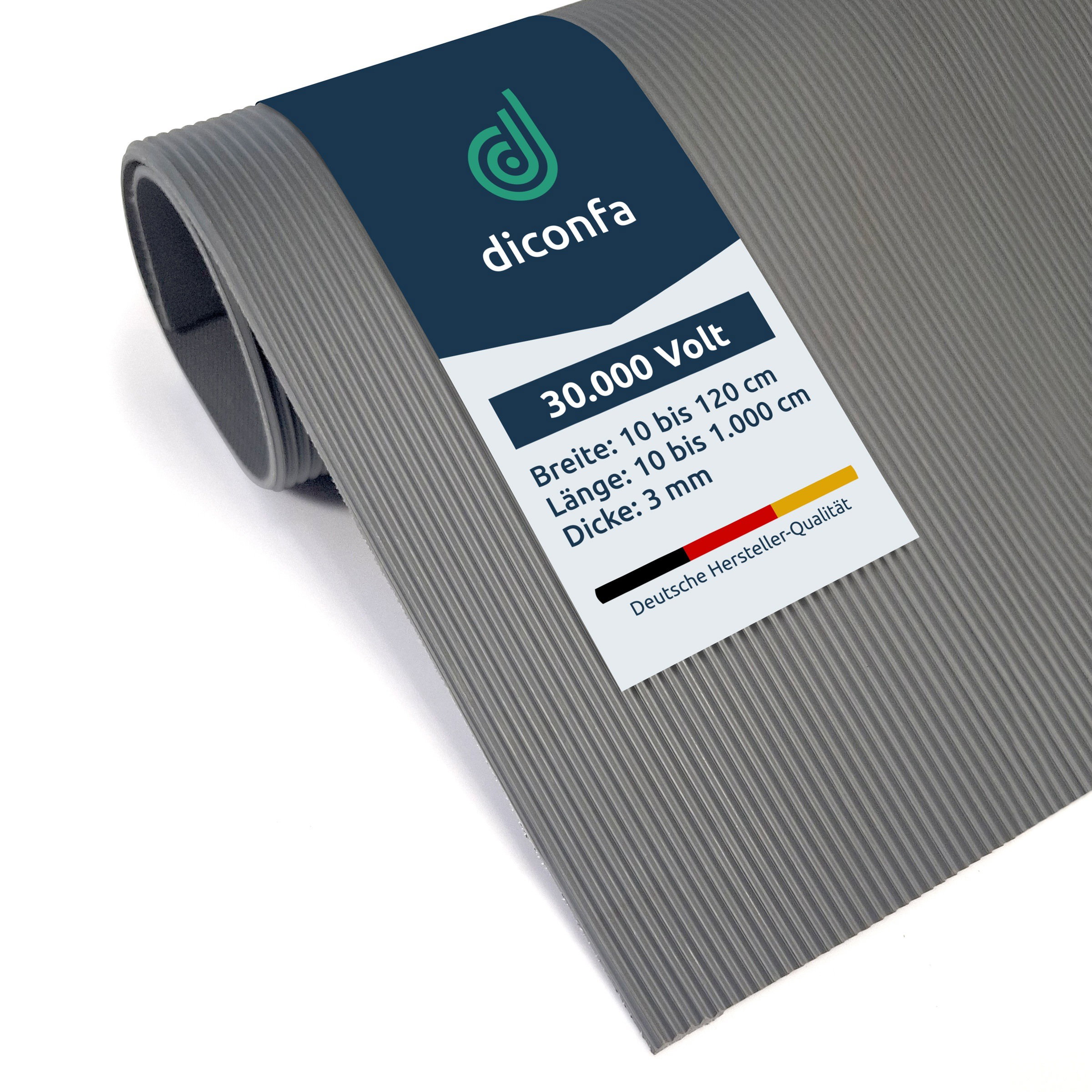 Isoliermatte VDE 3mm grau bis 30.000 Volt nach Maß
