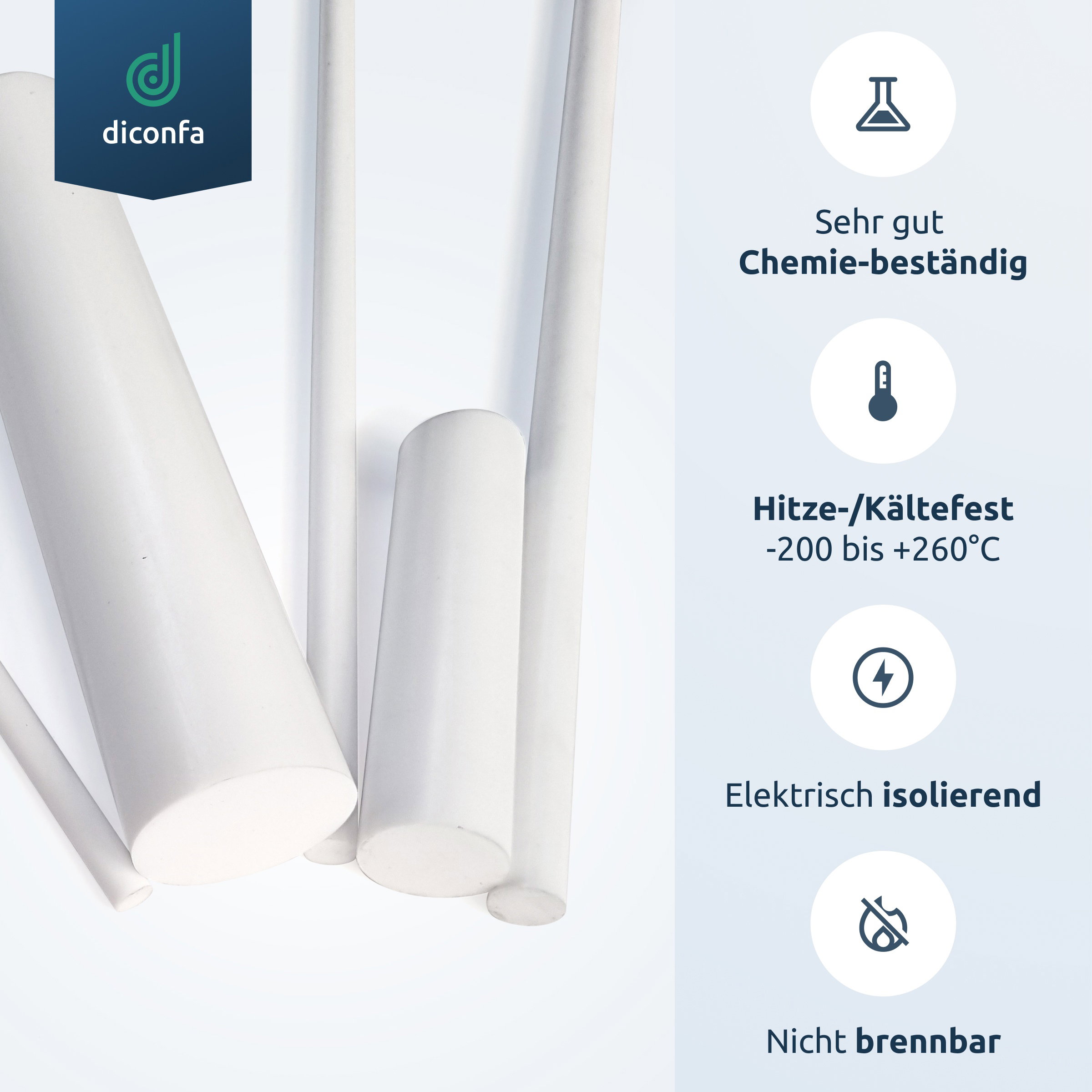 Barra rotonda in PTFE Teflon su misura