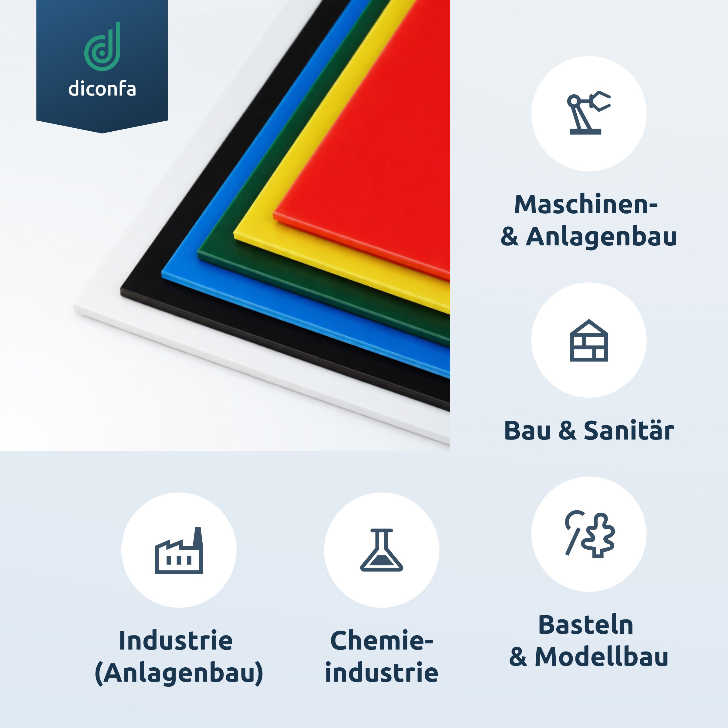 Kunststoffplatte Polystyrol Blau