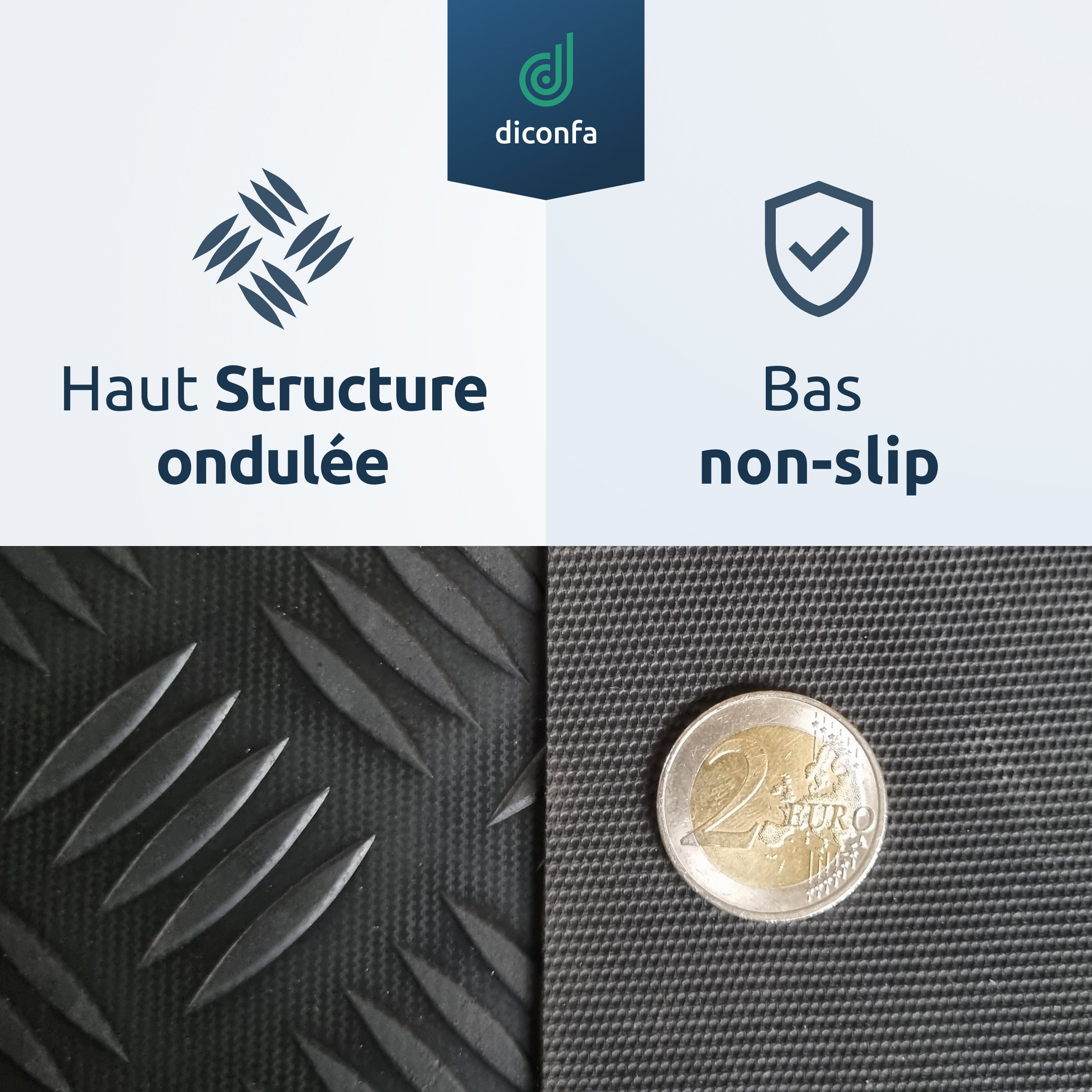 Tapis martelé diconfa, épaisseur 3 mm, sur mesure
