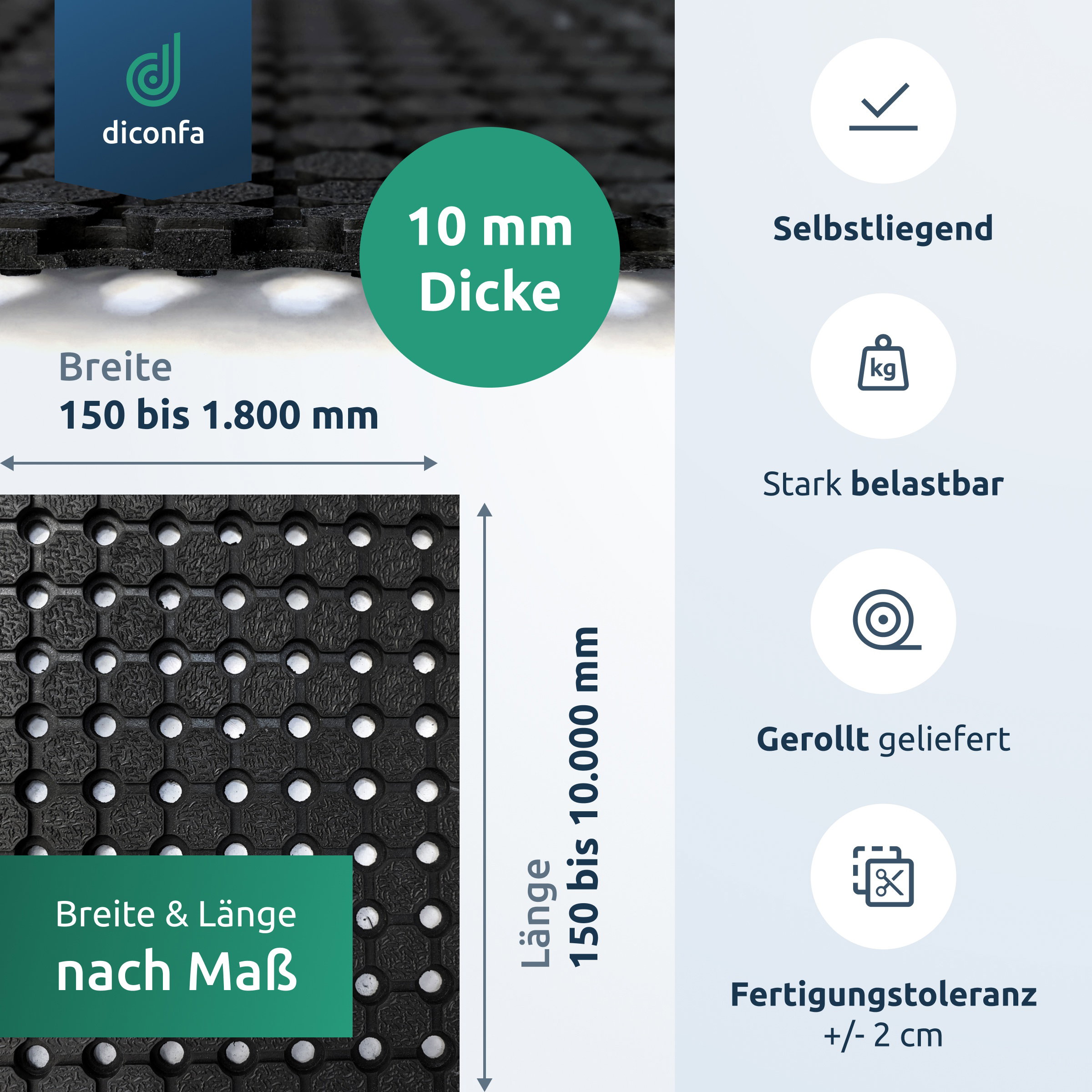 Gummimatte Lochmatte nach Maß