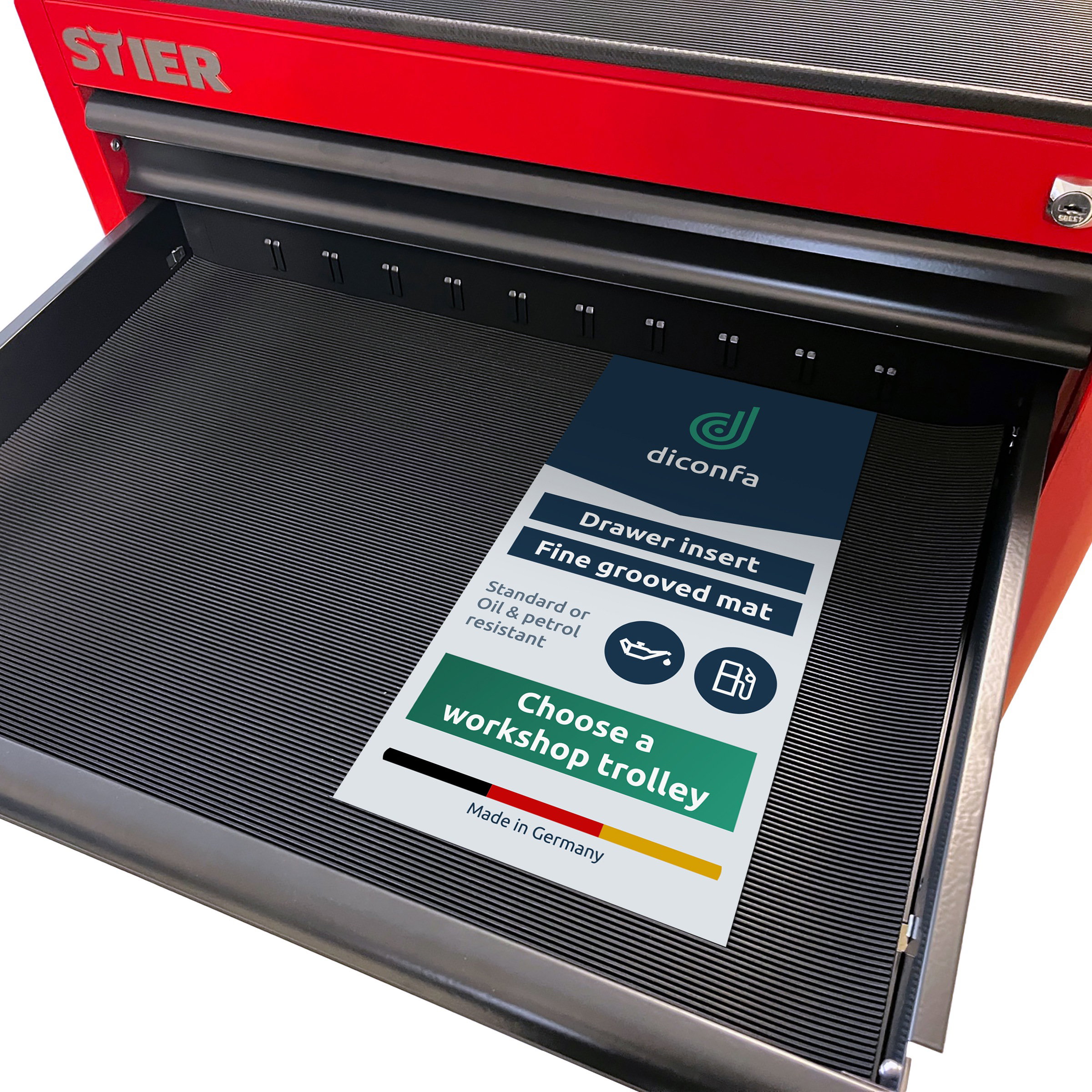 workshop drawer liner, various sizes – oil-resistant or standard