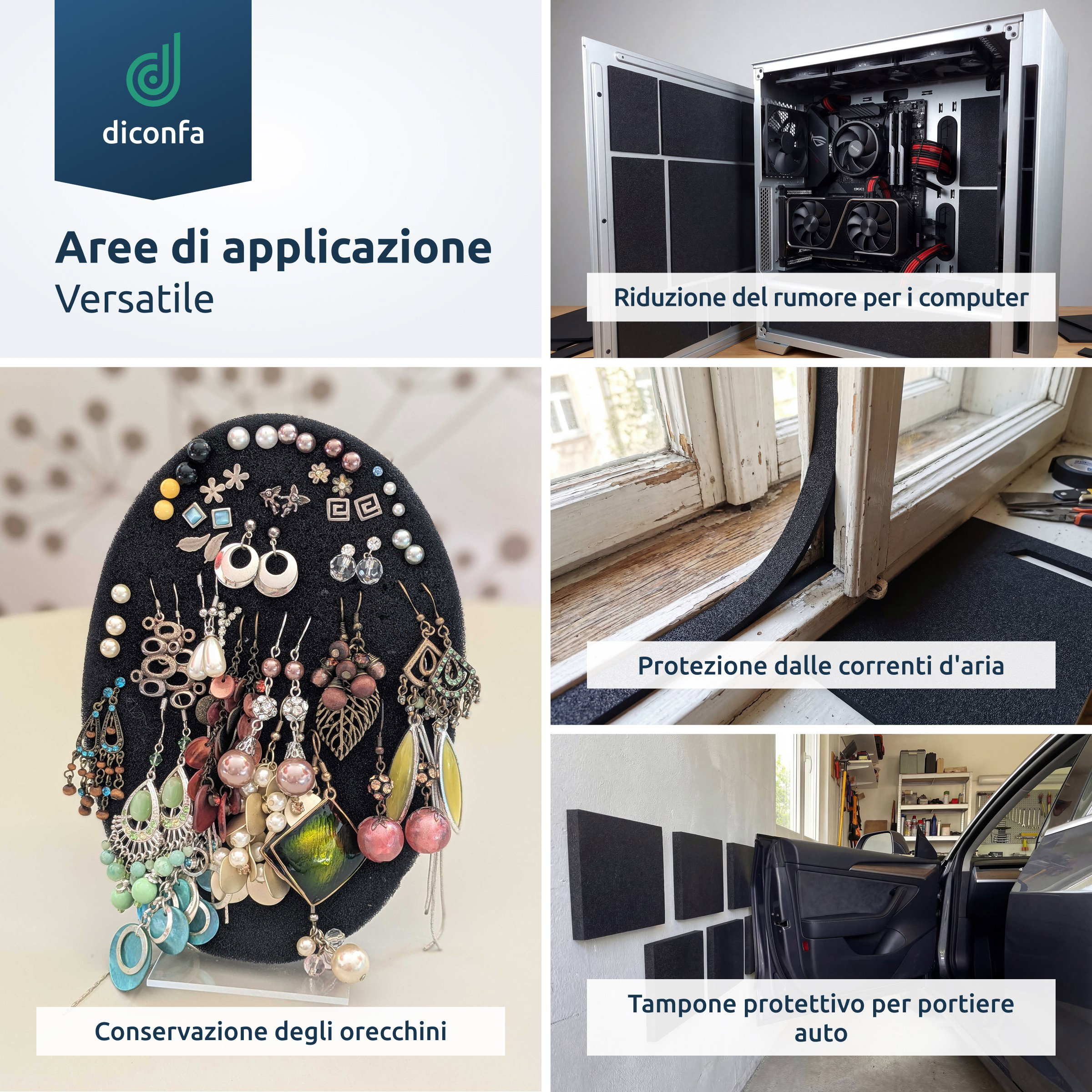 Lastra in schiuma di gomma cellulare EPDM ca. formato DIN A4 - autoadesiva