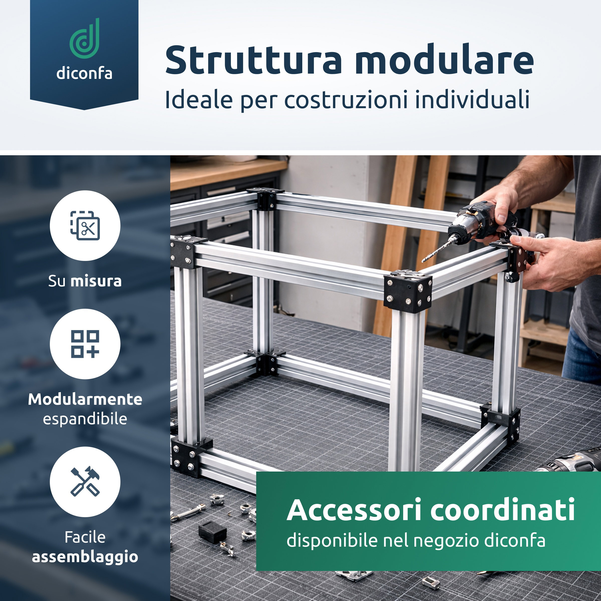 Profilo in alluminio su misura in diverse dimensioni