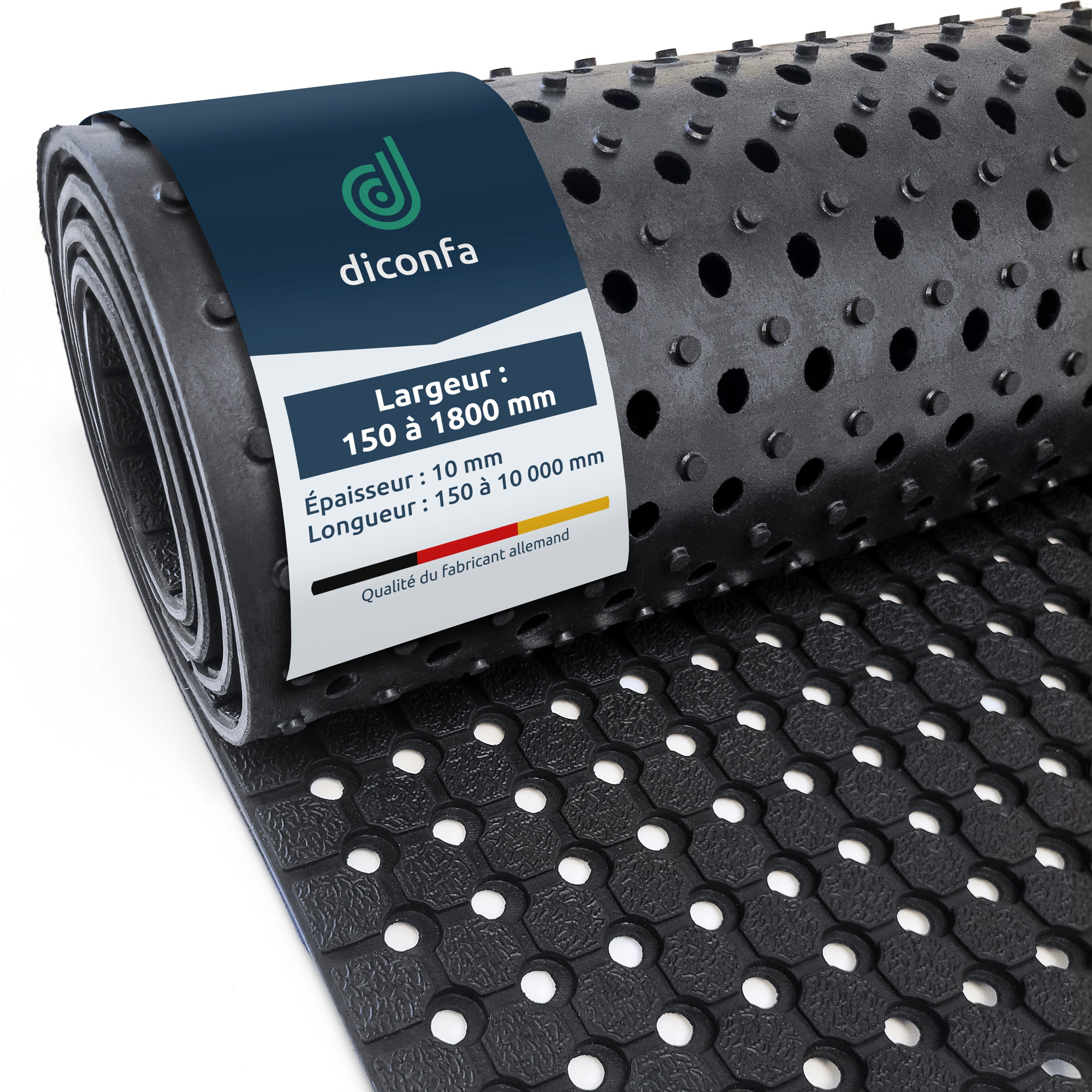 Tapis en caoutchouc perforé diconfa sur mesure