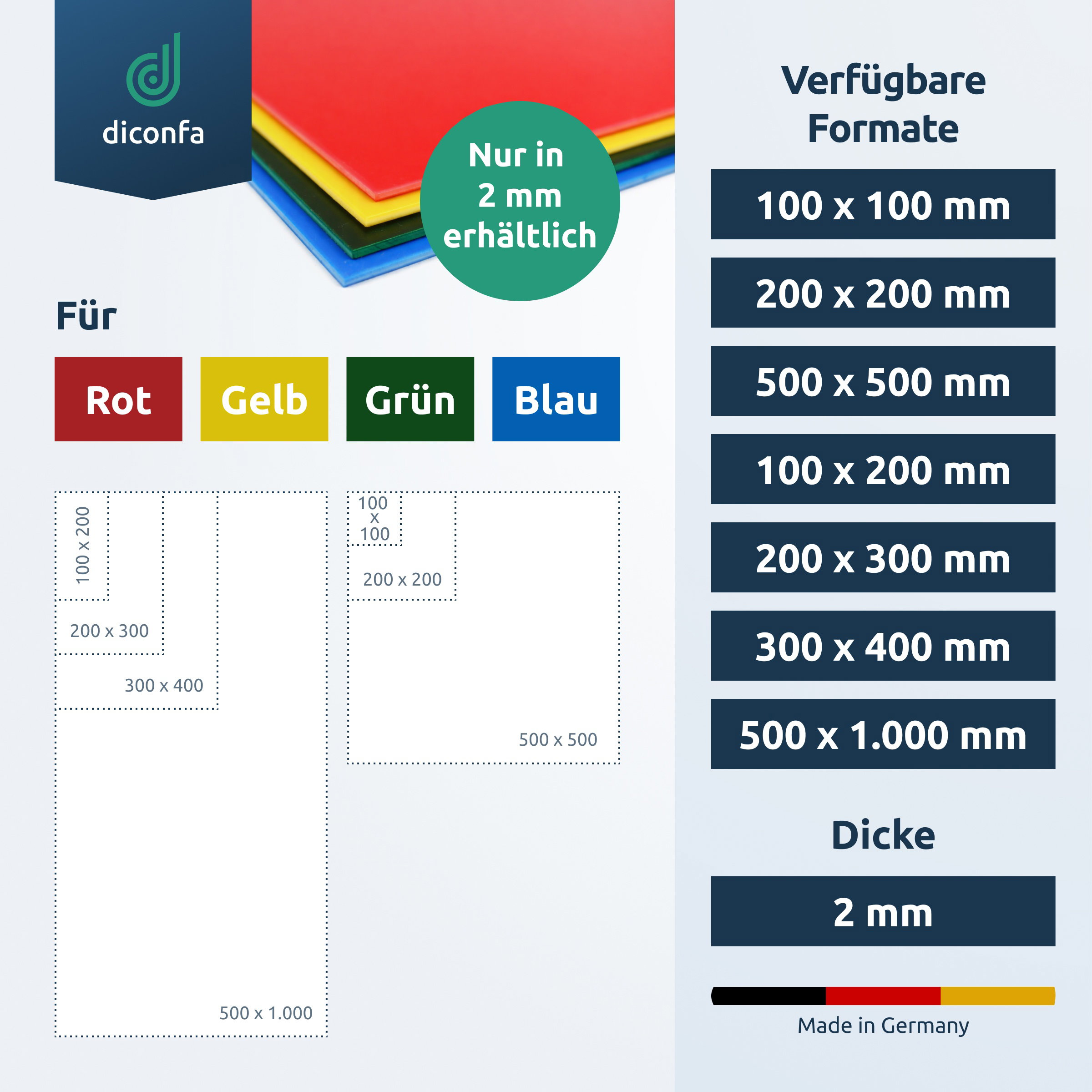 Kunststoffplatte Polystyrol Blau