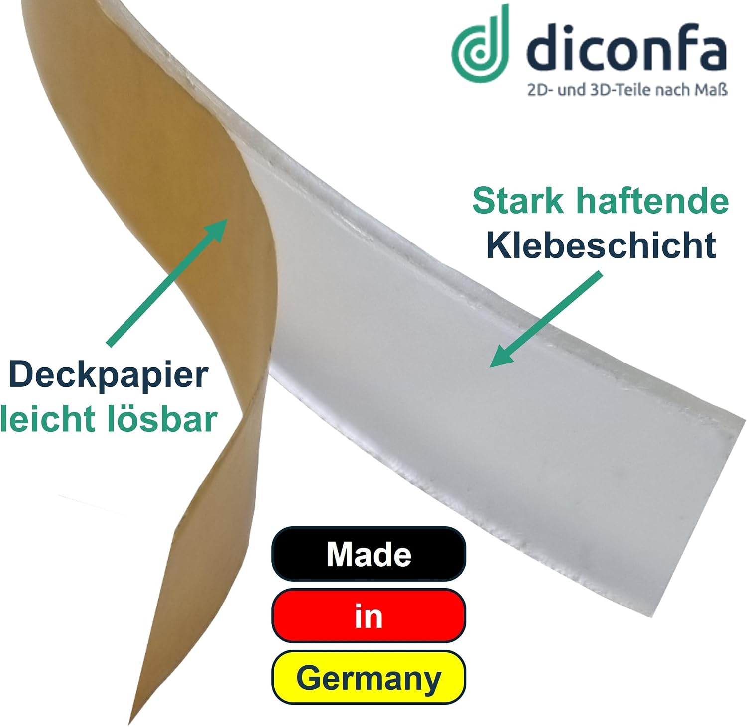 Selbstklebender Splitterschutz aus PVC mit abgezogenem Deckpapier und stark haftender Klebeschicht