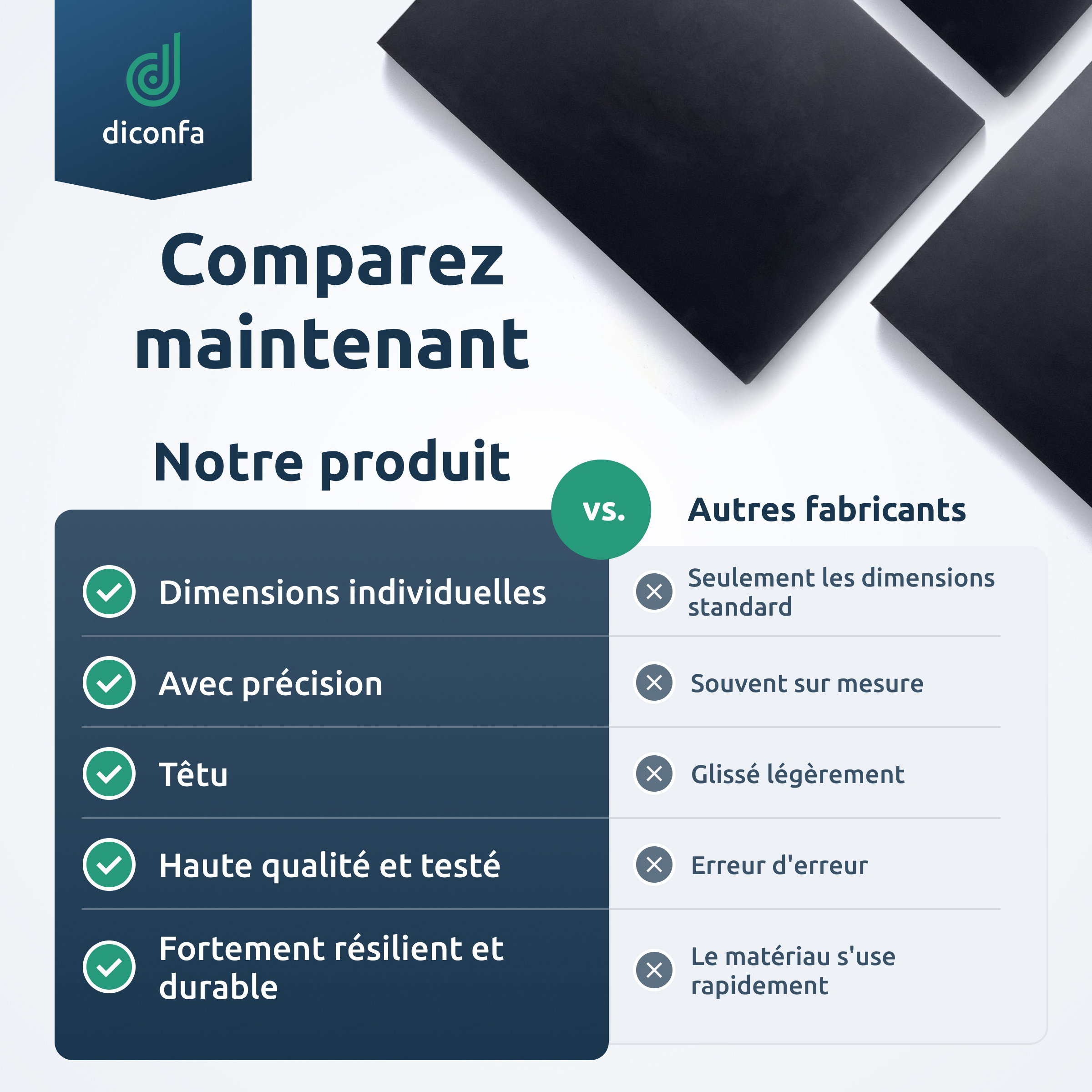 Tapis en caoutchouc SBR diconfa DIN A4 ou A5