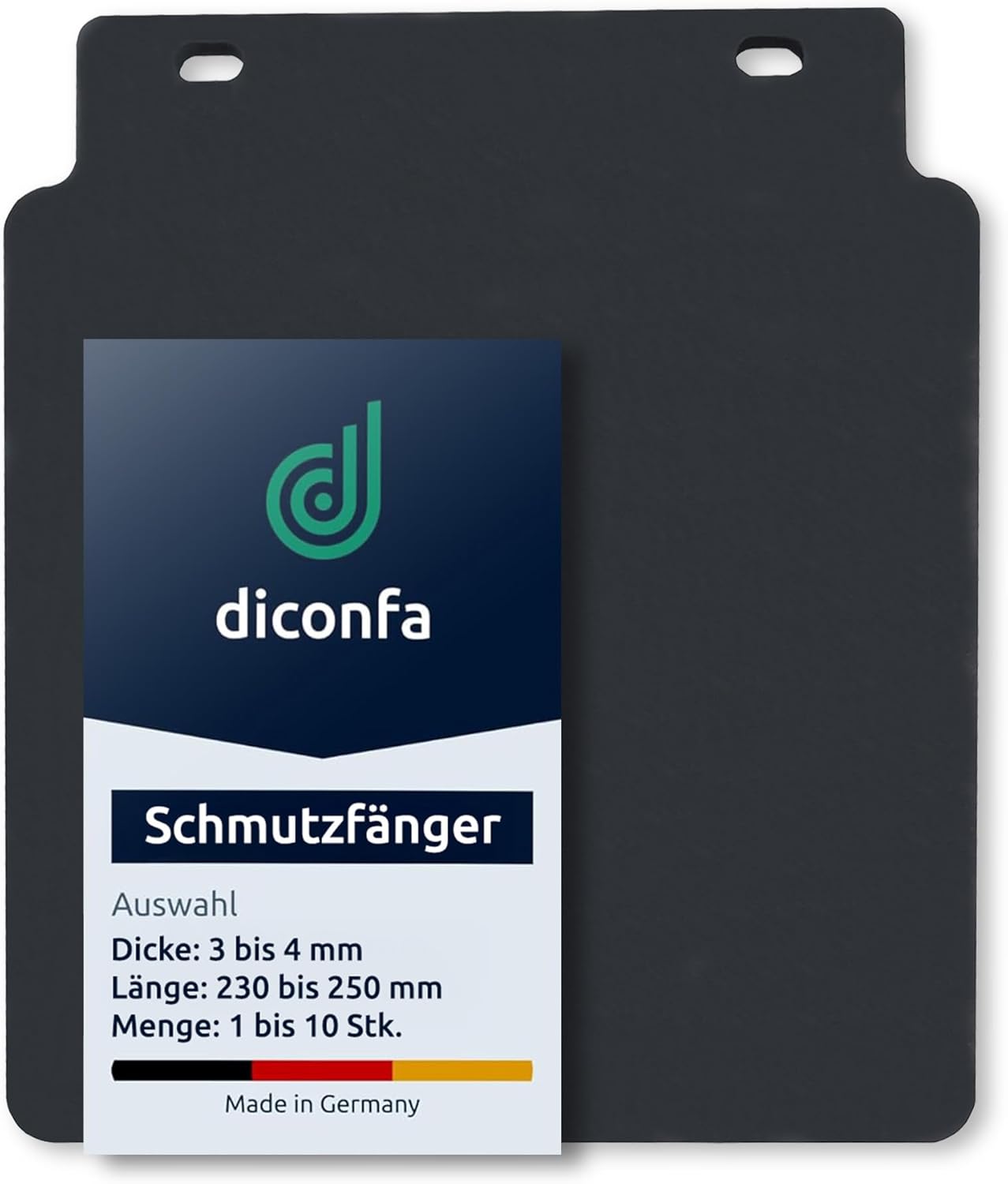 diconfa PROFILINE Universal Mud Flaps EPDM Solid Rubber 3–4 mm 230–250 mm 1–10 Pieces Made in Germany