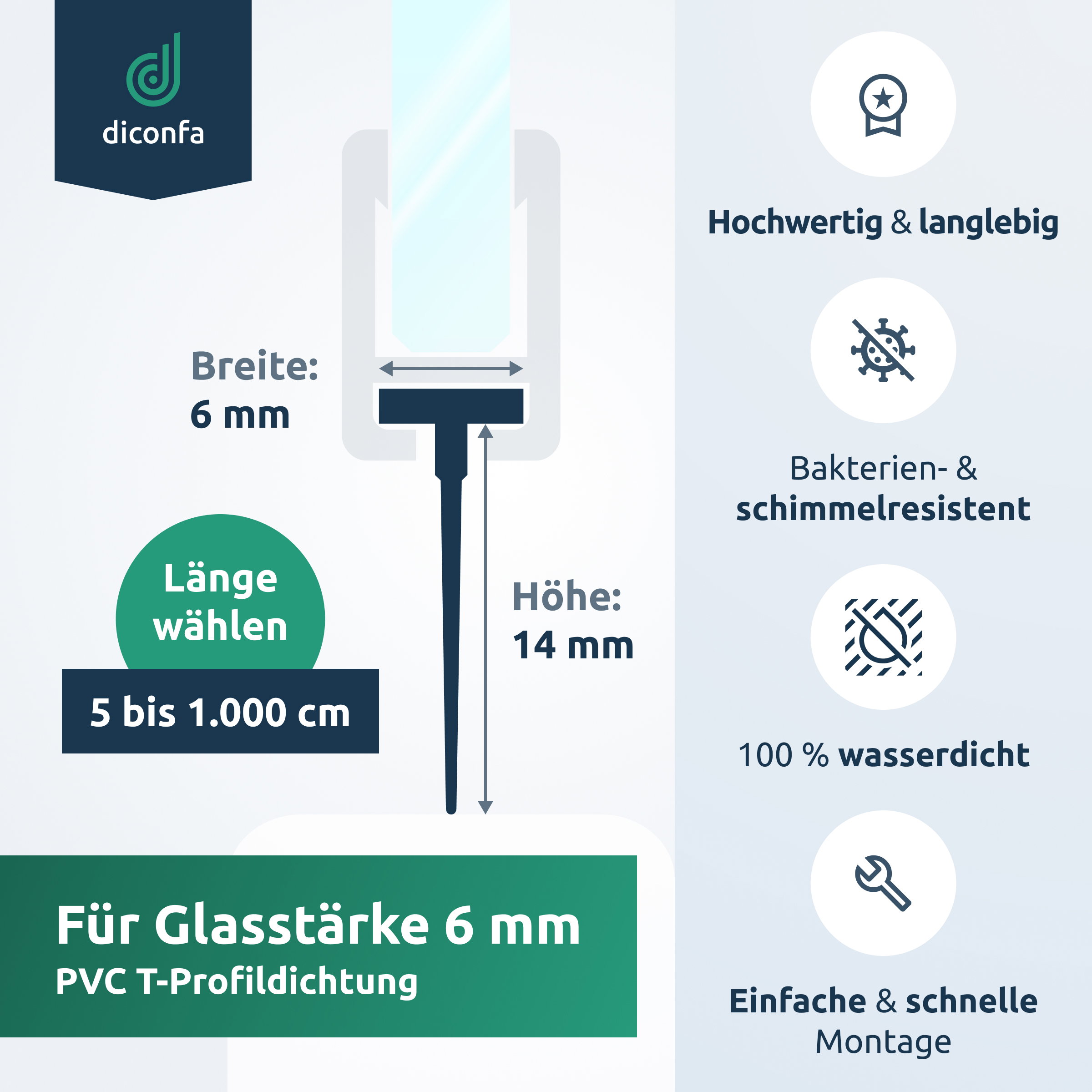 PVC Einschubdichtung 6 mm breit