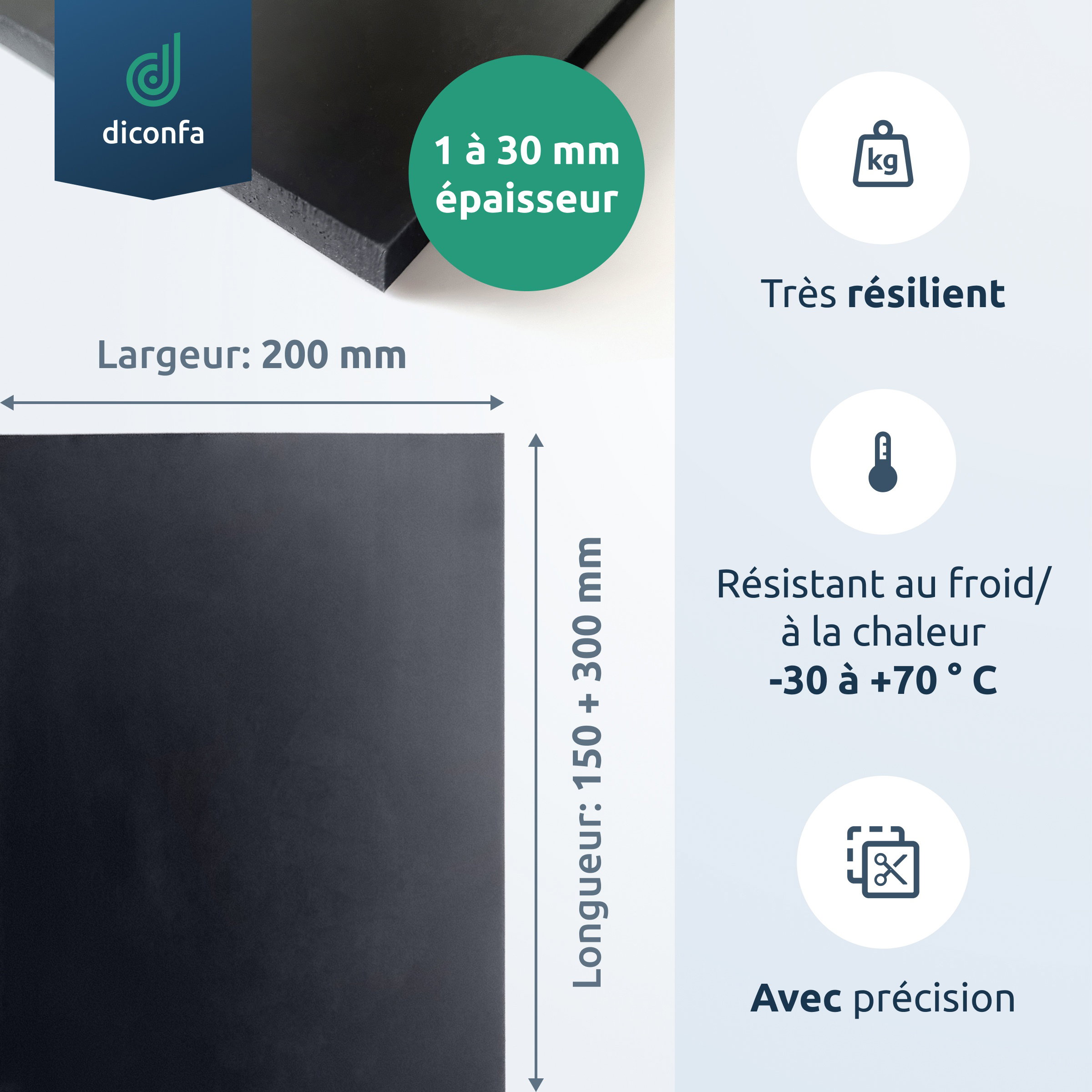 Tapis en caoutchouc SBR diconfa DIN A4 ou A5