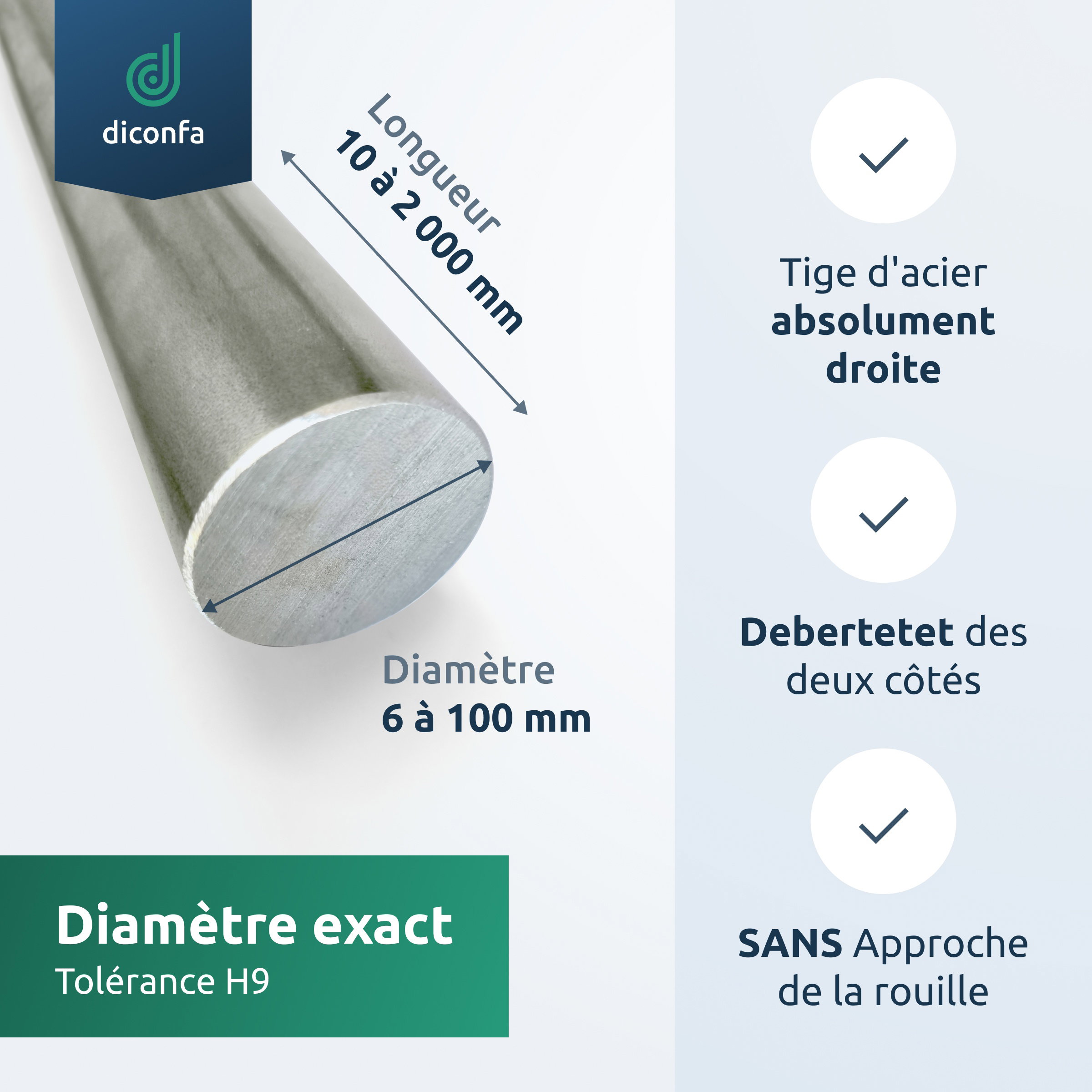 Acier rond S355 J2+C sur mesure