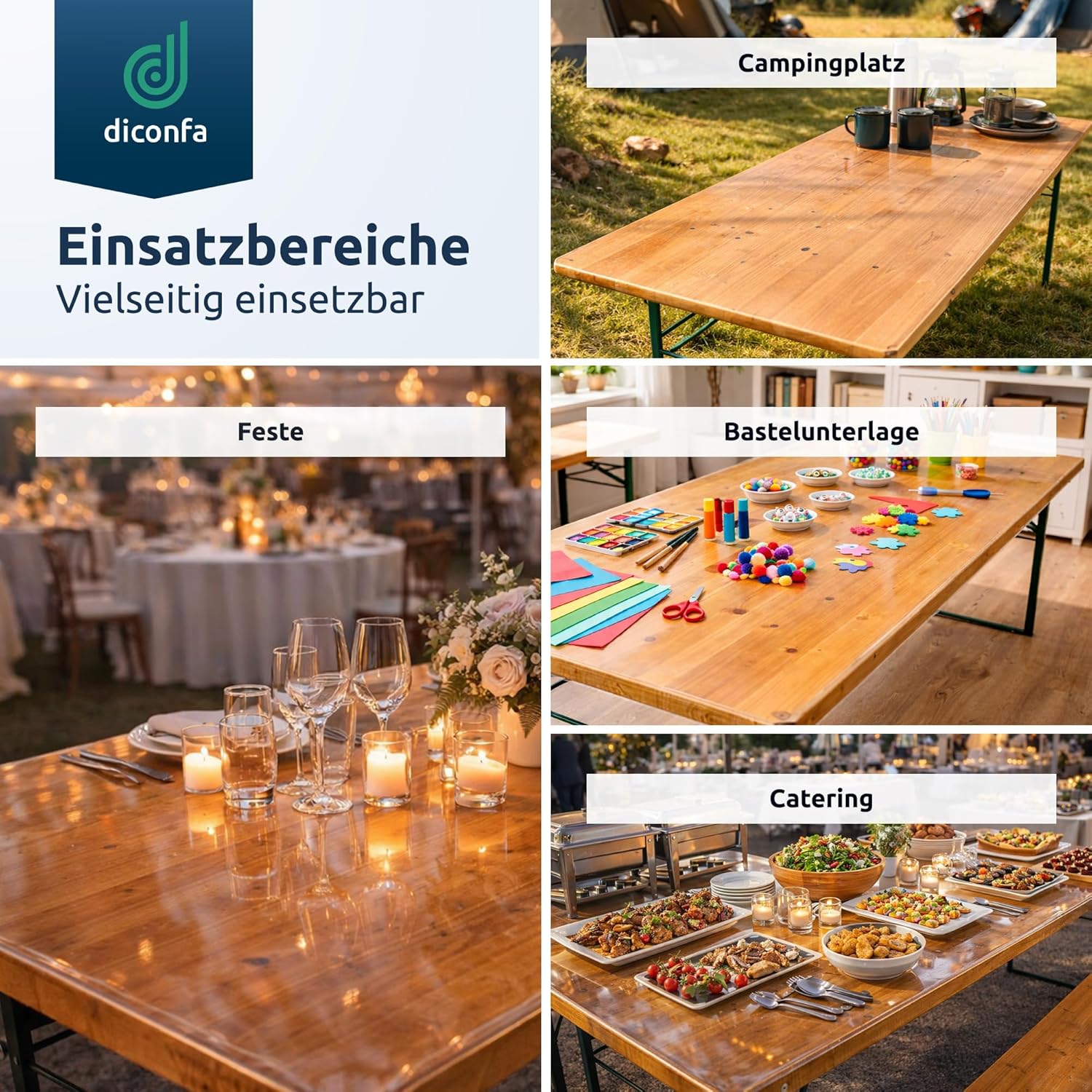 Table cover beer garden set PVC protective mat satin finish