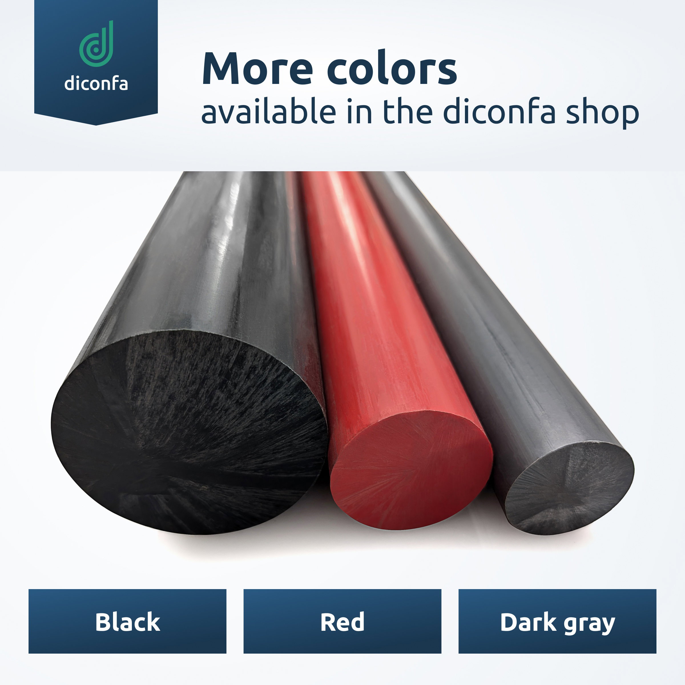 black PVC Round Rod - made to measure