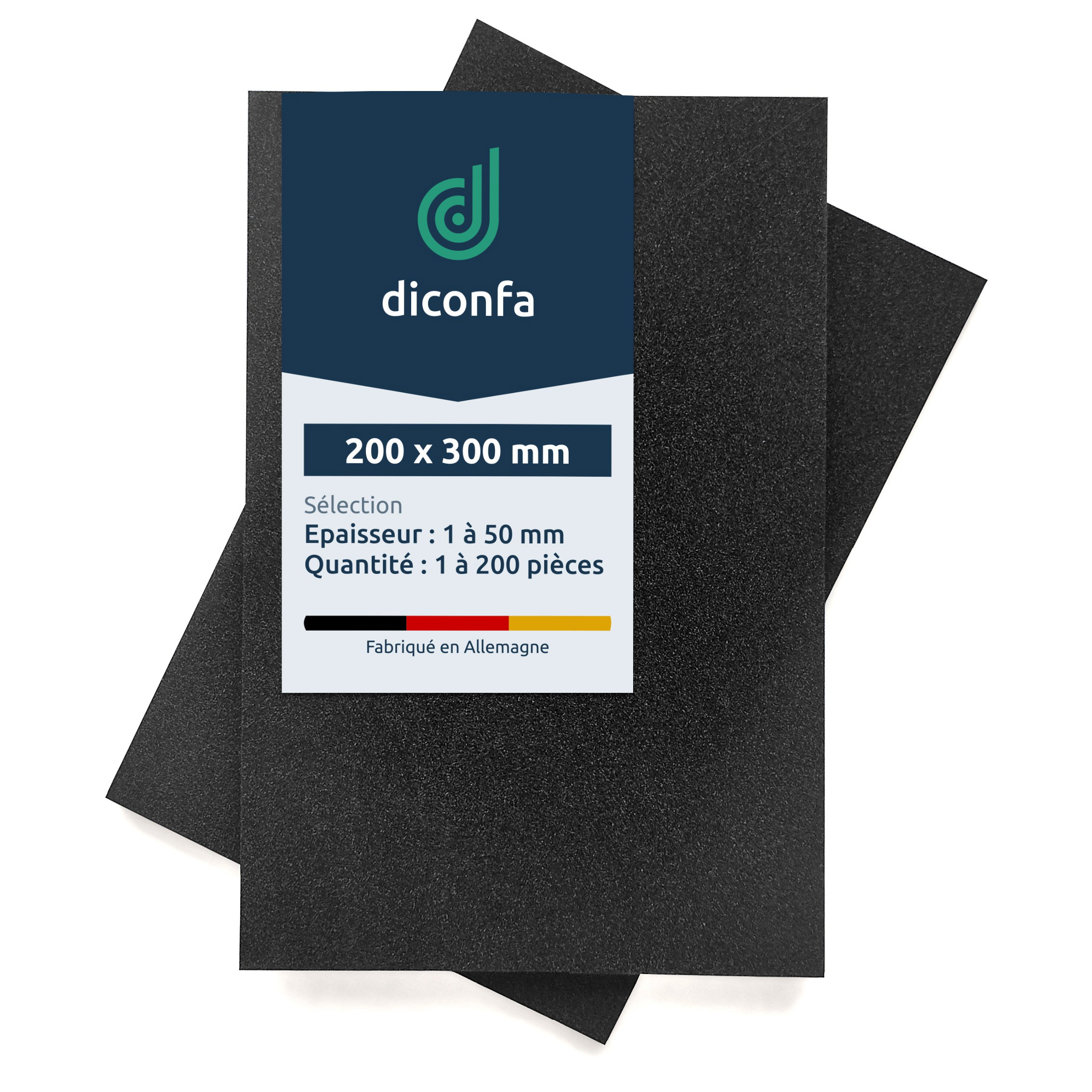 plaque de mousse en caoutchouc cellulaire EPDM env. DIN A4 – sans face adhésive