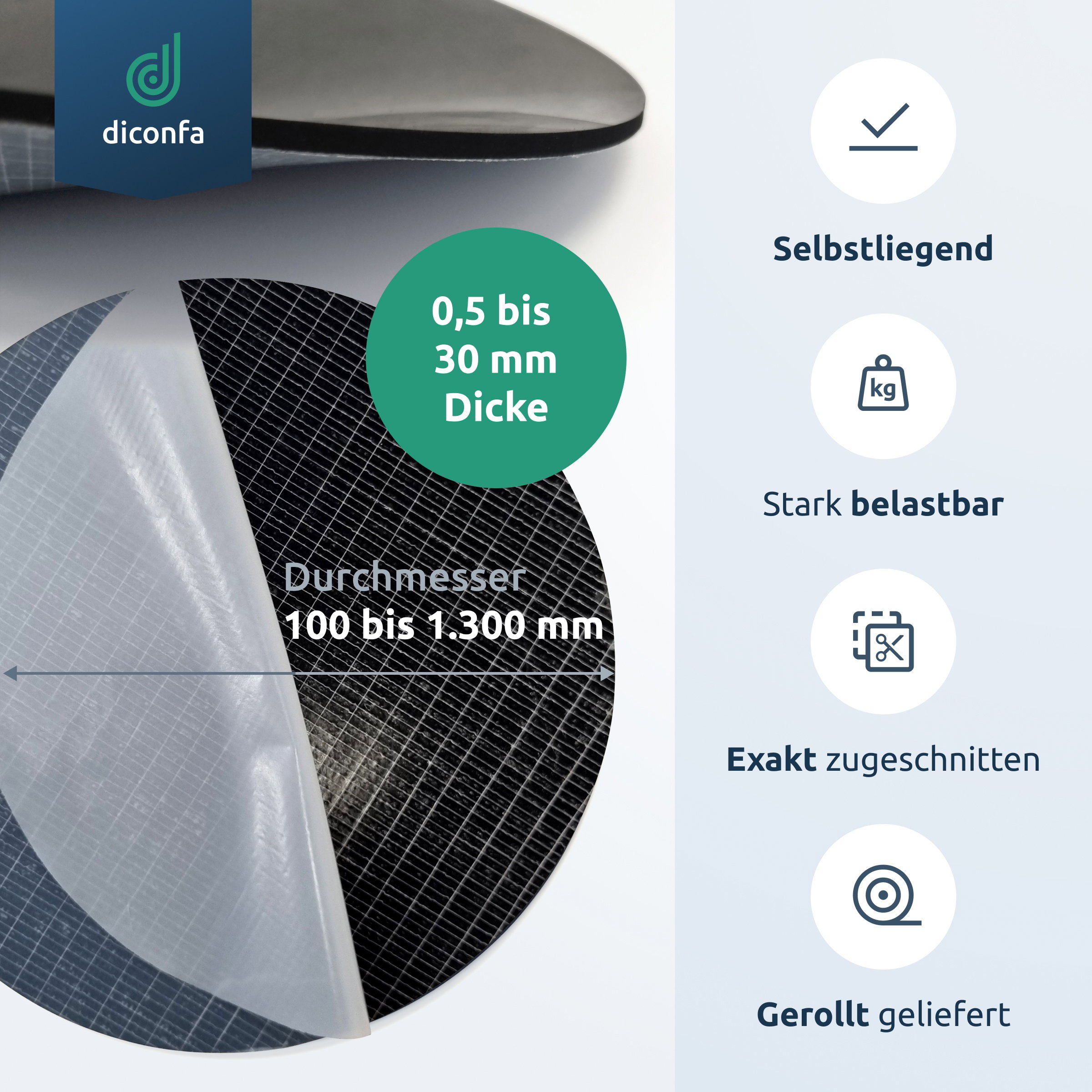 ROUND rubber mat SBR made to measure