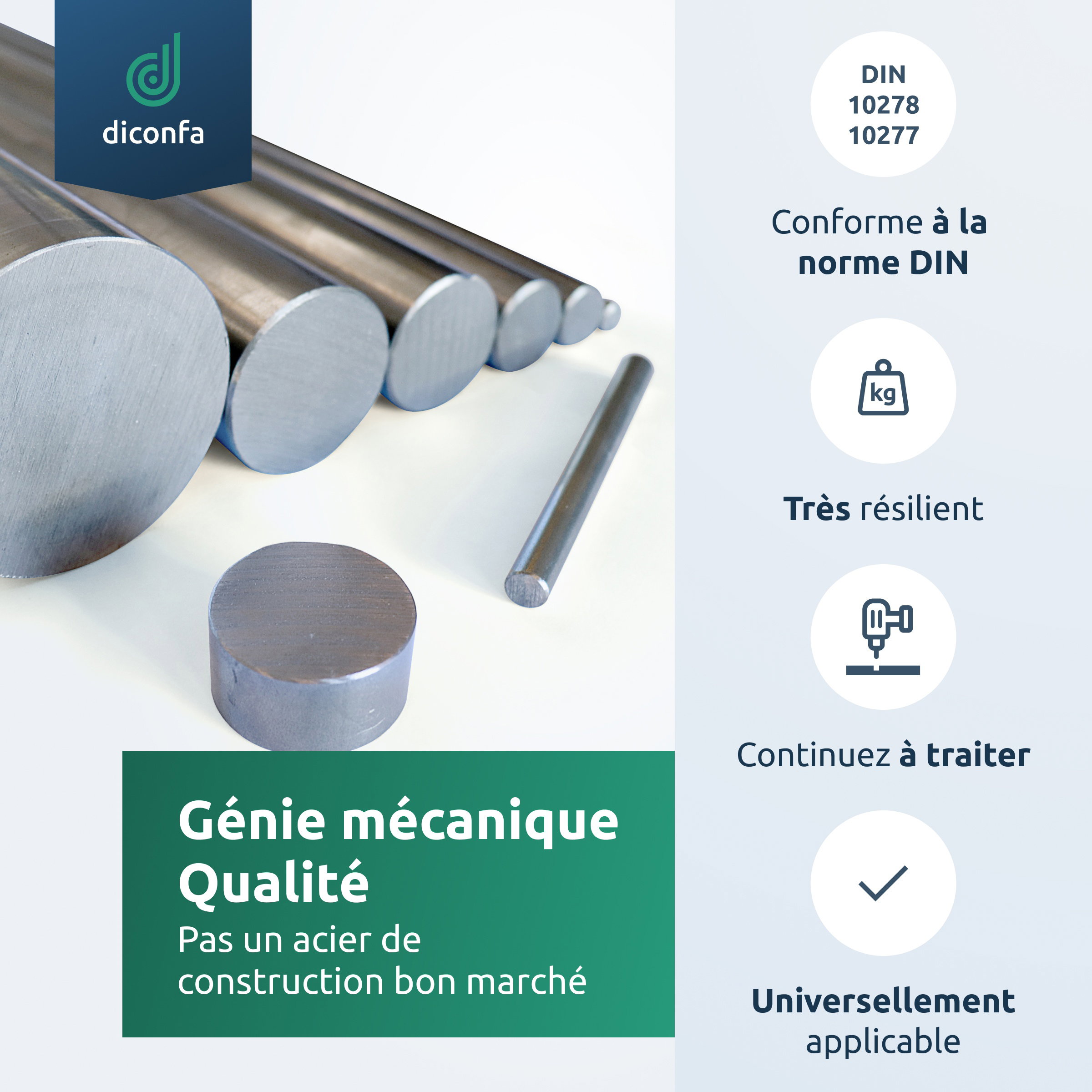 Acier rond S355 J2+C sur mesure