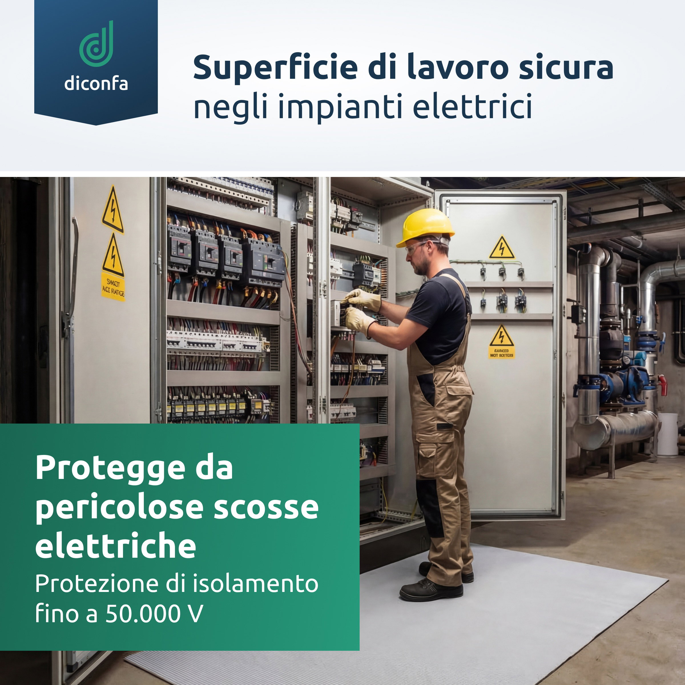 Tappeto isolante VDE Profiline 4,5 mm grigio fino a 50.000 volt