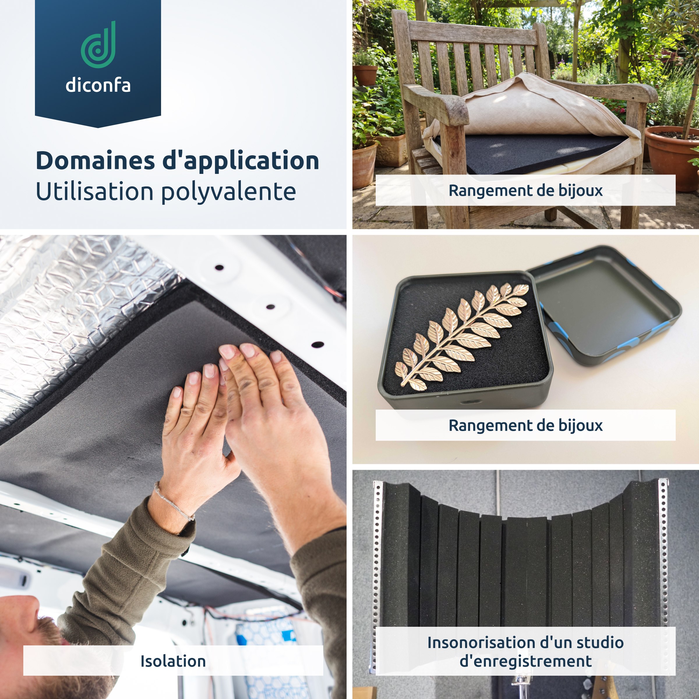 plaque de mousse en caoutchouc cellulaire EPDM env. DIN A4 – sans face adhésive