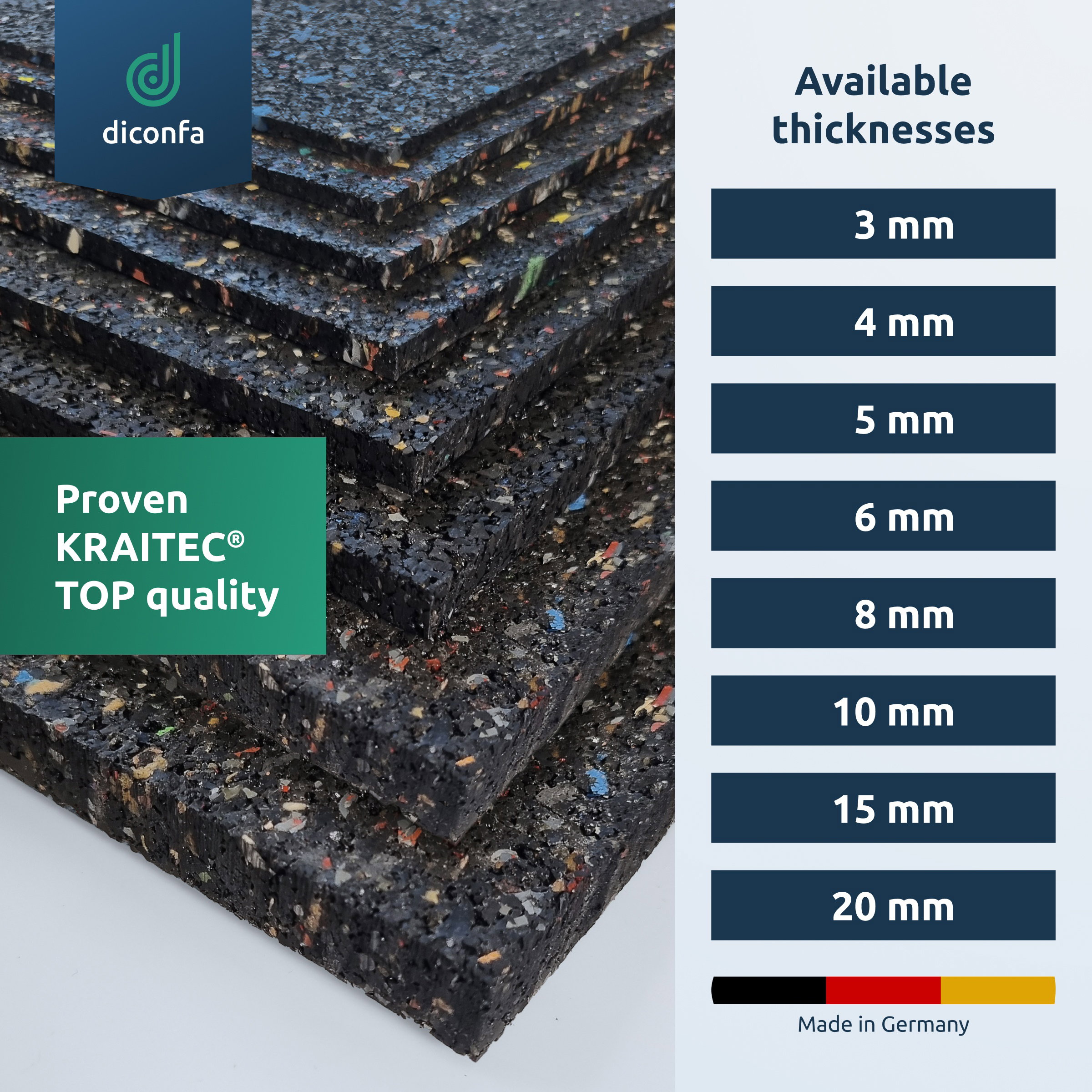 terrace pads made of rubber granulate 180 x 180
