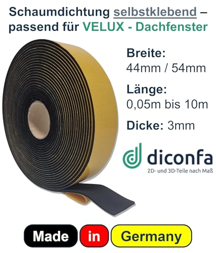 PROFILINE Guarnizione per finestre da tetto autoadesiva, spessore 3 mm - compatibile con VELUX