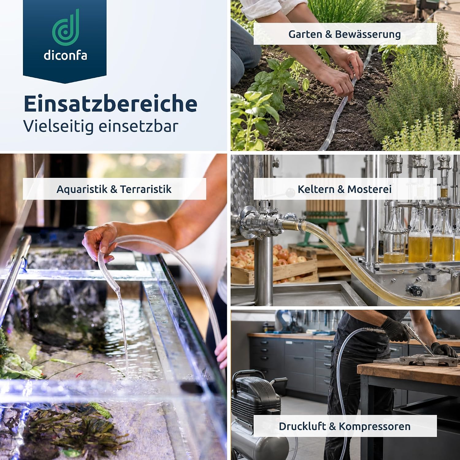 PVC-Schlauch für Bewässerung, Pumpen, Dosiersysteme, Werkstatt und Industrie