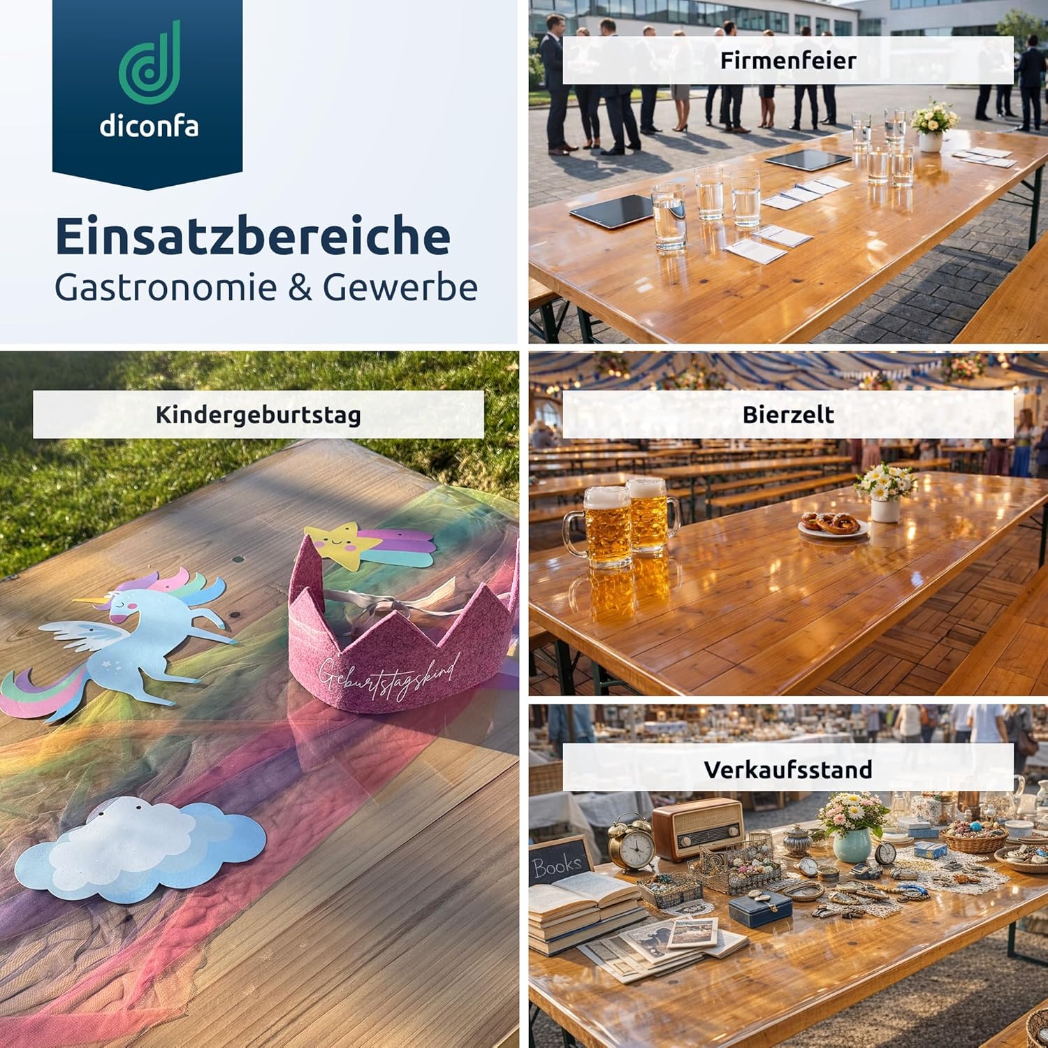 Table cover beer garden set PVC protective mat satin finish