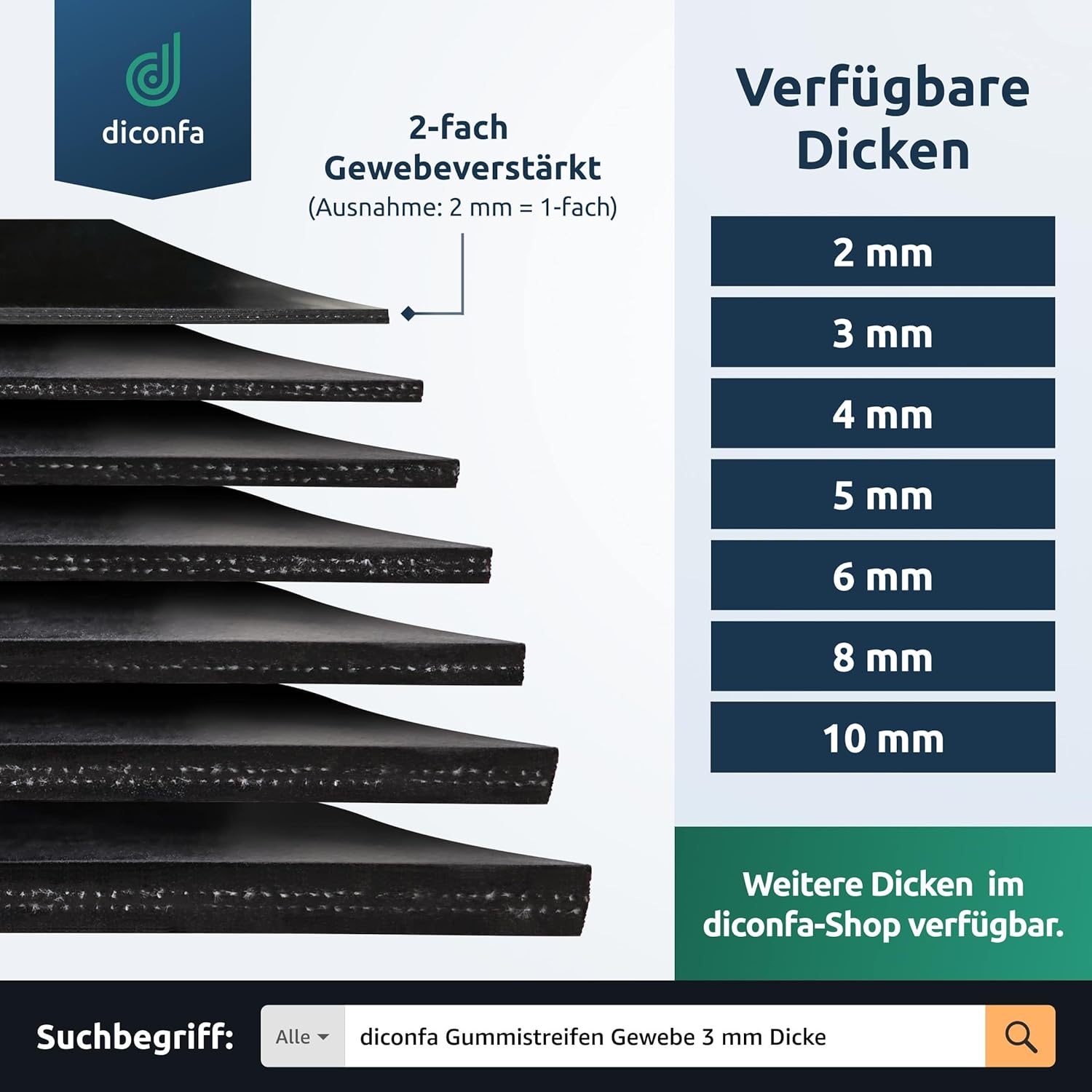 Gummistreifen SBR mit Gewebeeinlage nach Maß