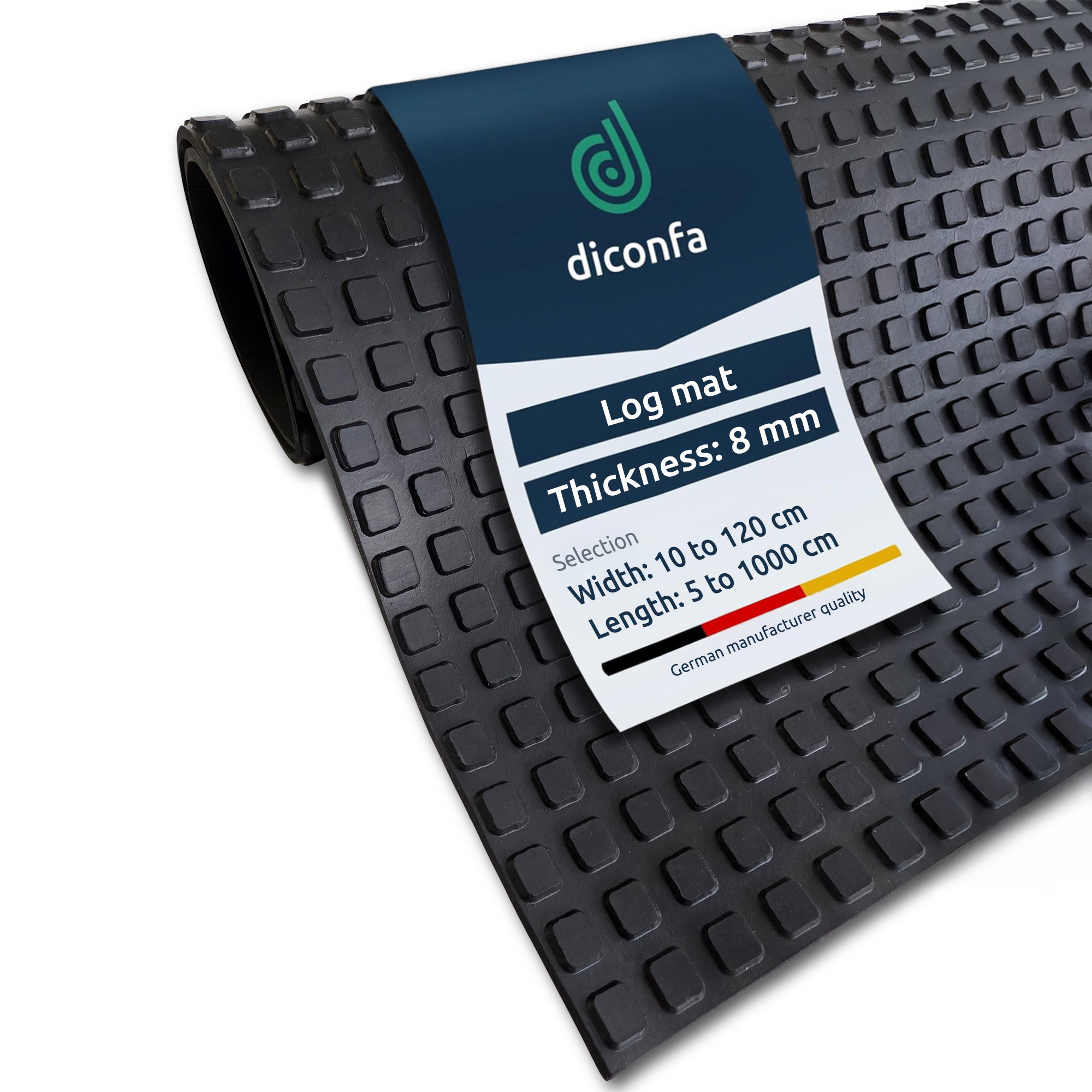 Block Rubber Mat 8 mm thick with fabric reinforcement