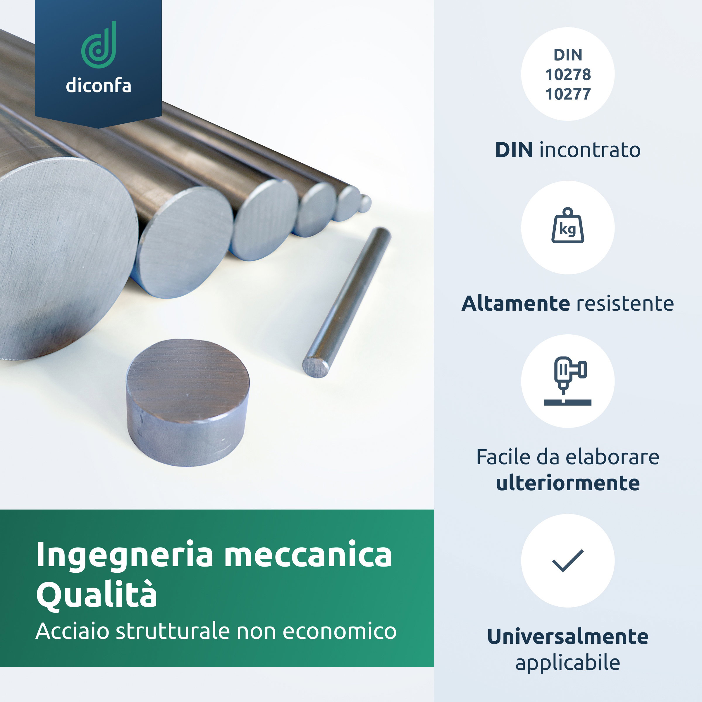 Acciaio tondo S355 J2+C su misura