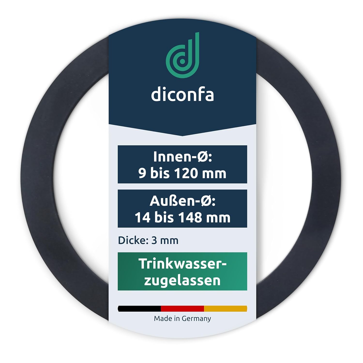 Joint plat en caoutchouc EPDM 3 mm DIN 2690 avec homologation pour eau potable