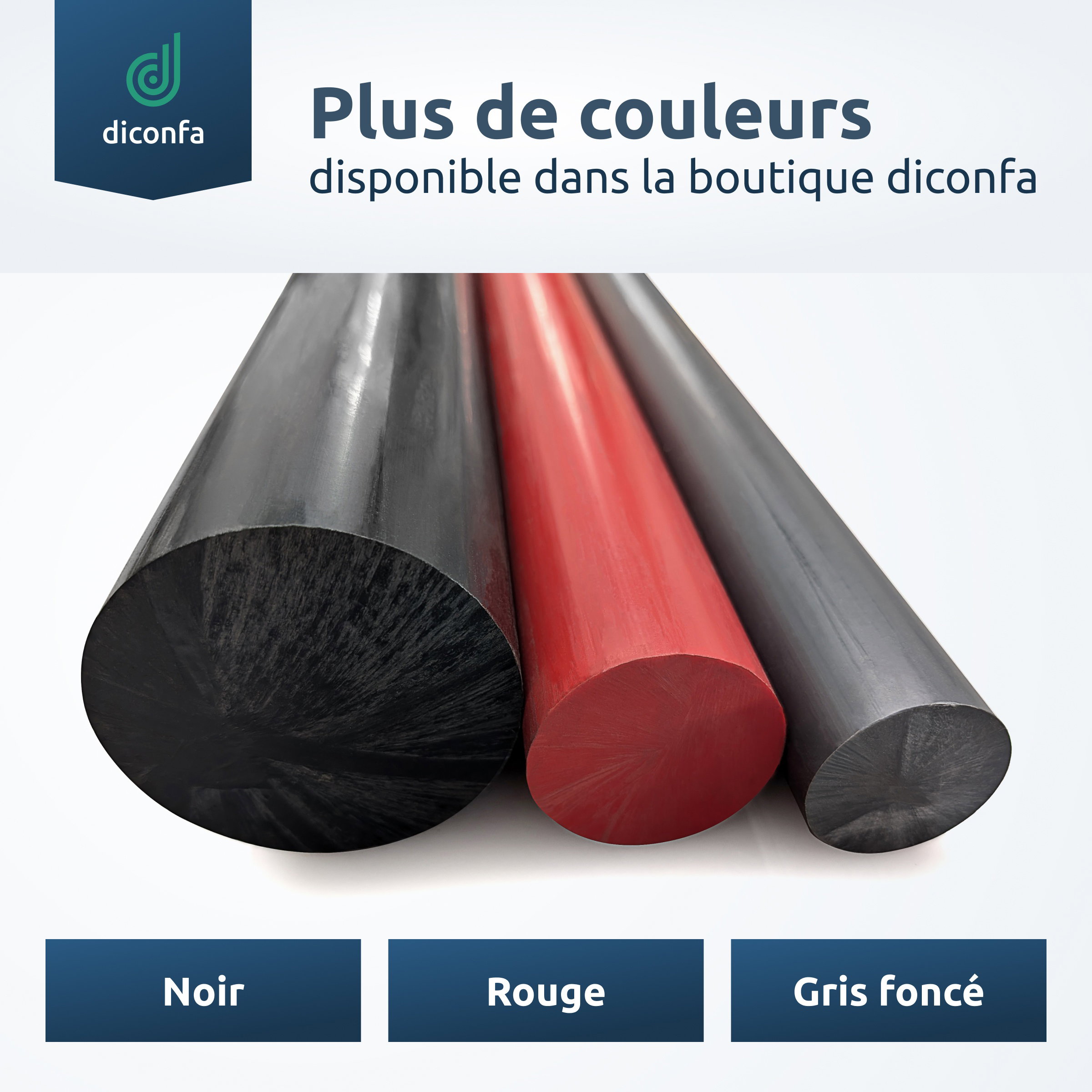 Barre ronde en PVC noir diconfa sur mesure
