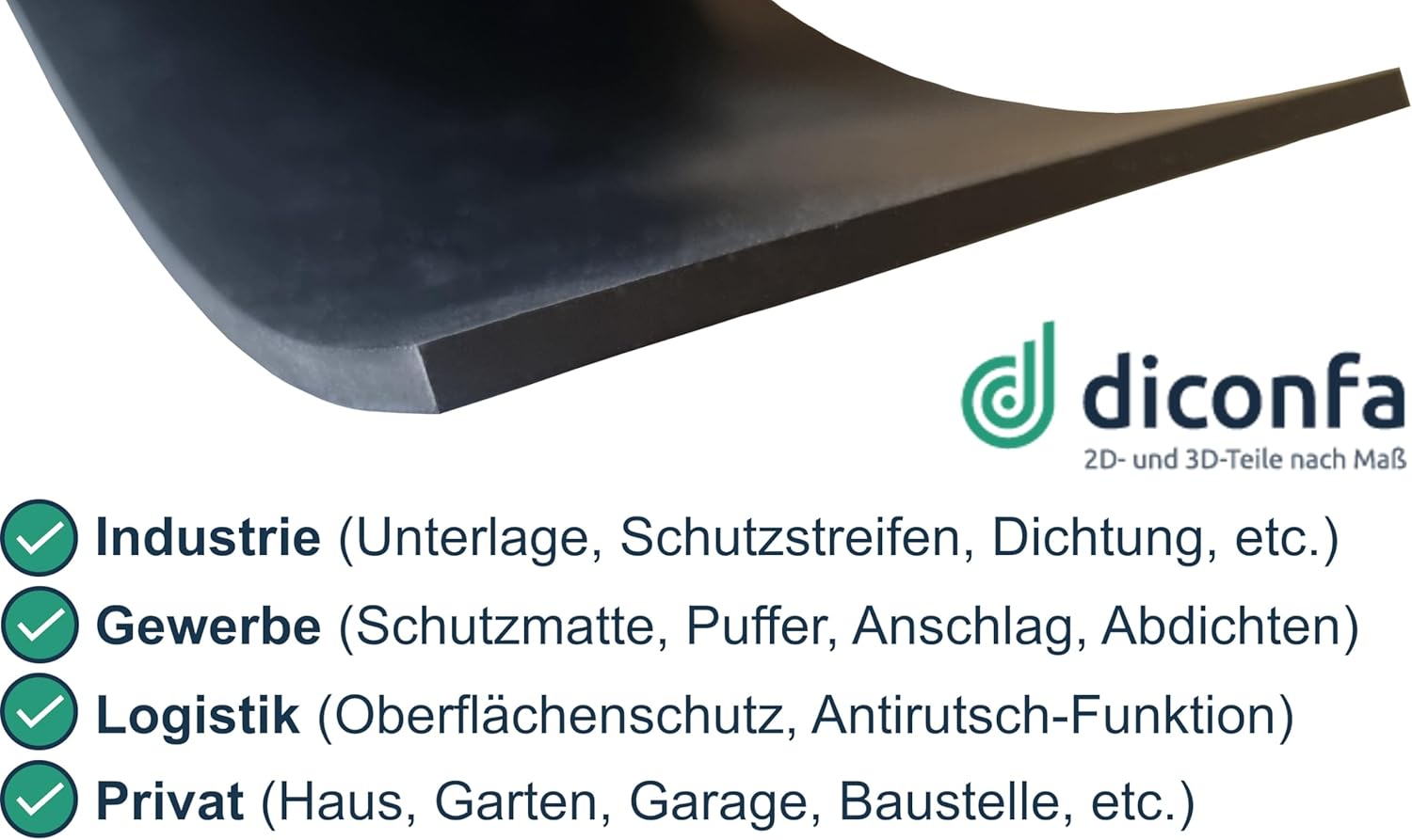 Strisce di gomma NBR RESISTENTE ALL'OLIO su misura