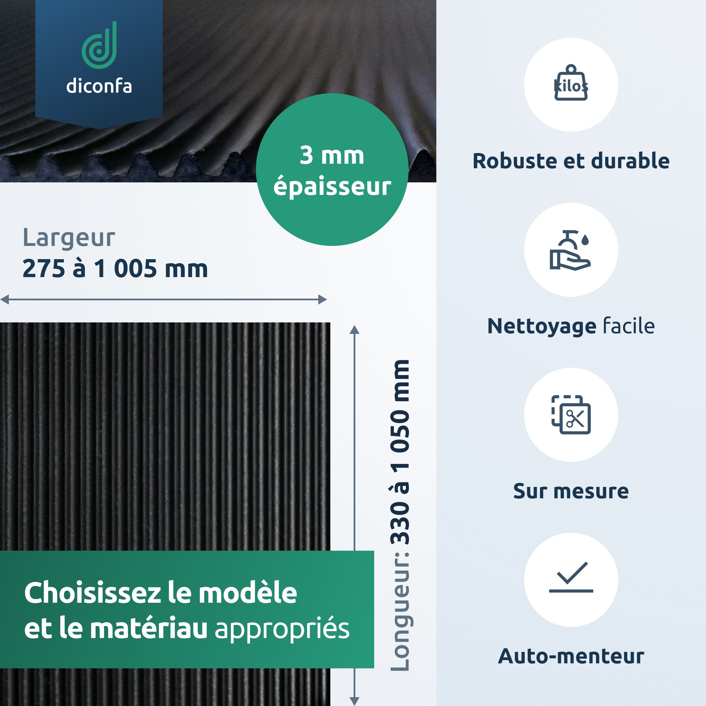 tapis pour tiroir d’atelier différentes tailles – résistant à l’huile