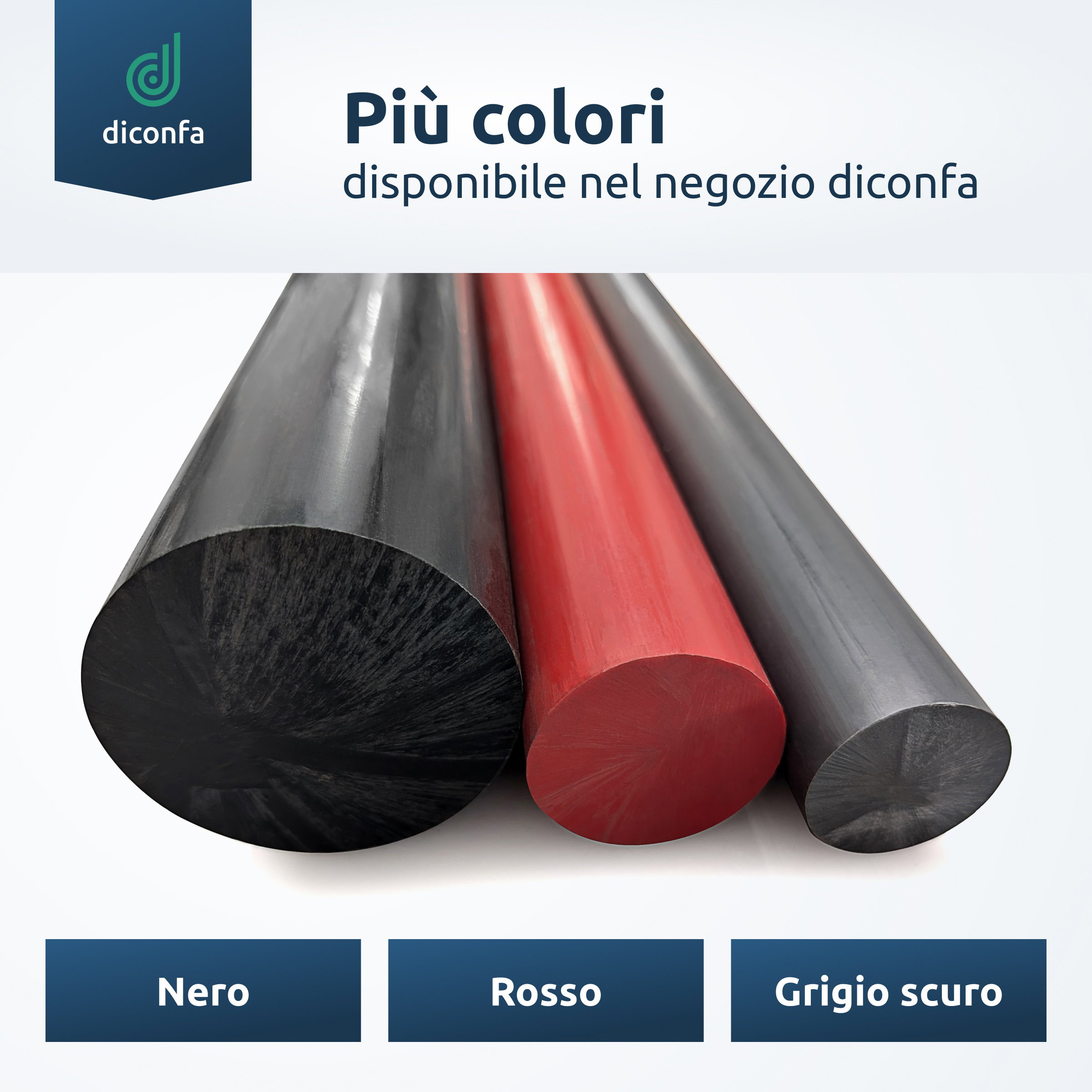 Barra tonda in PVC nero su misura