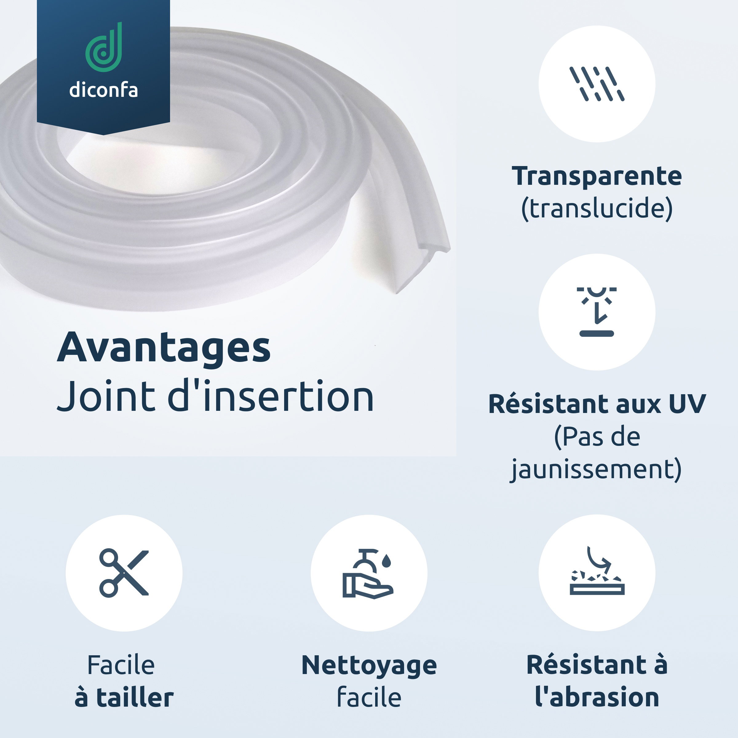 Joint d’insertion en PVC 6 mm de largeur