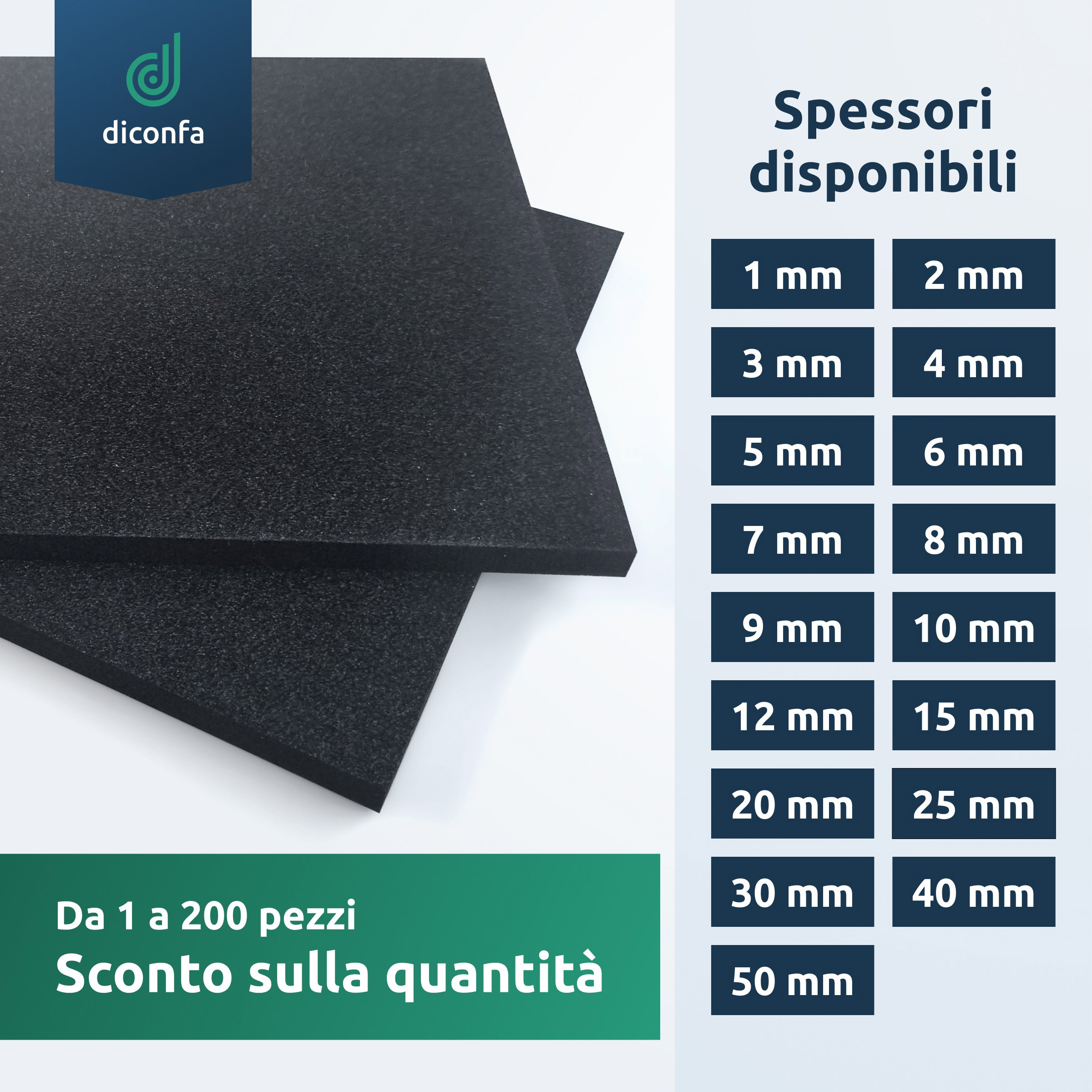 Lastra in schiuma di gomma cellulare EPDM ca. formato DIN A4 - autoadesiva