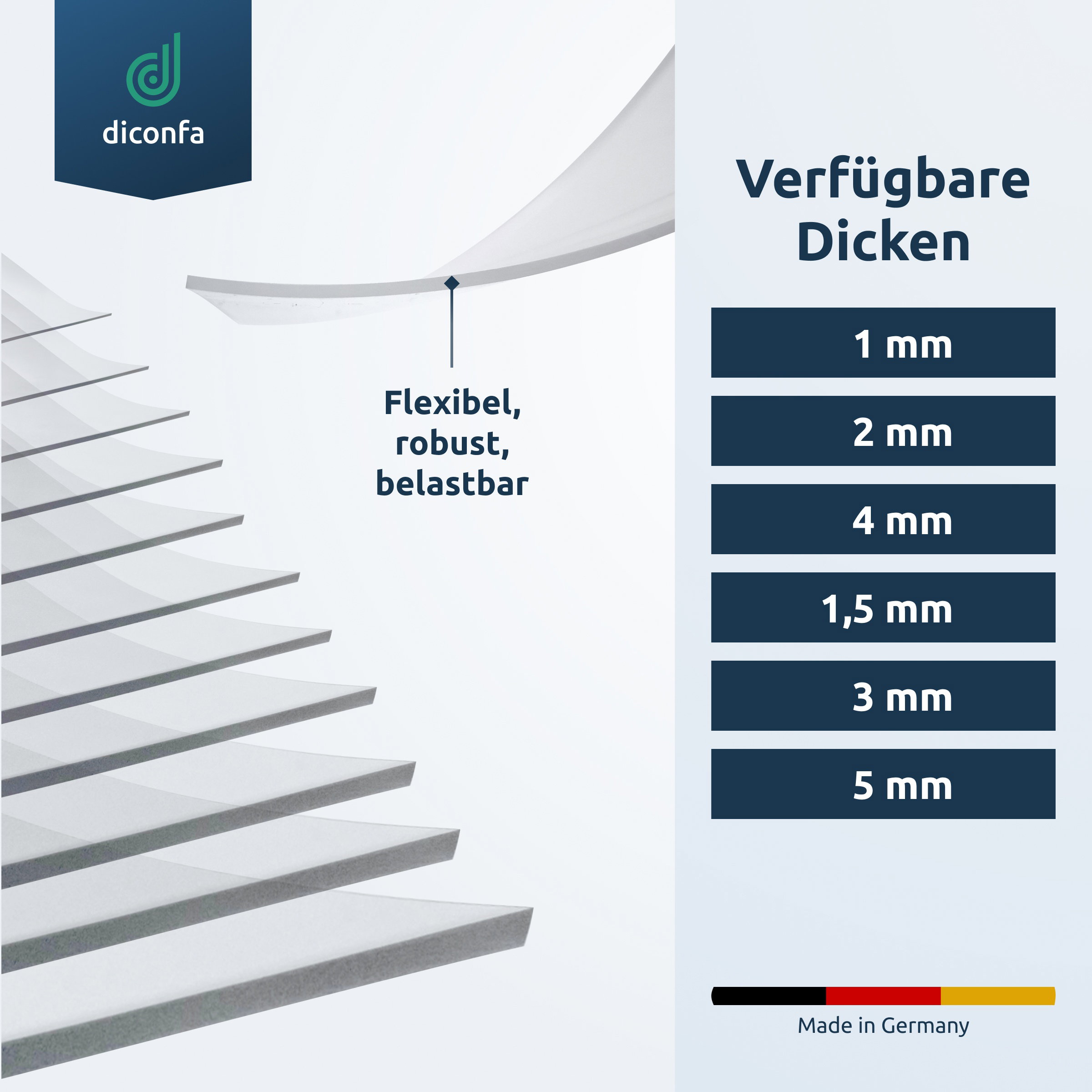 Tischfolie transparent 45 Grad V-Kante nach Maß